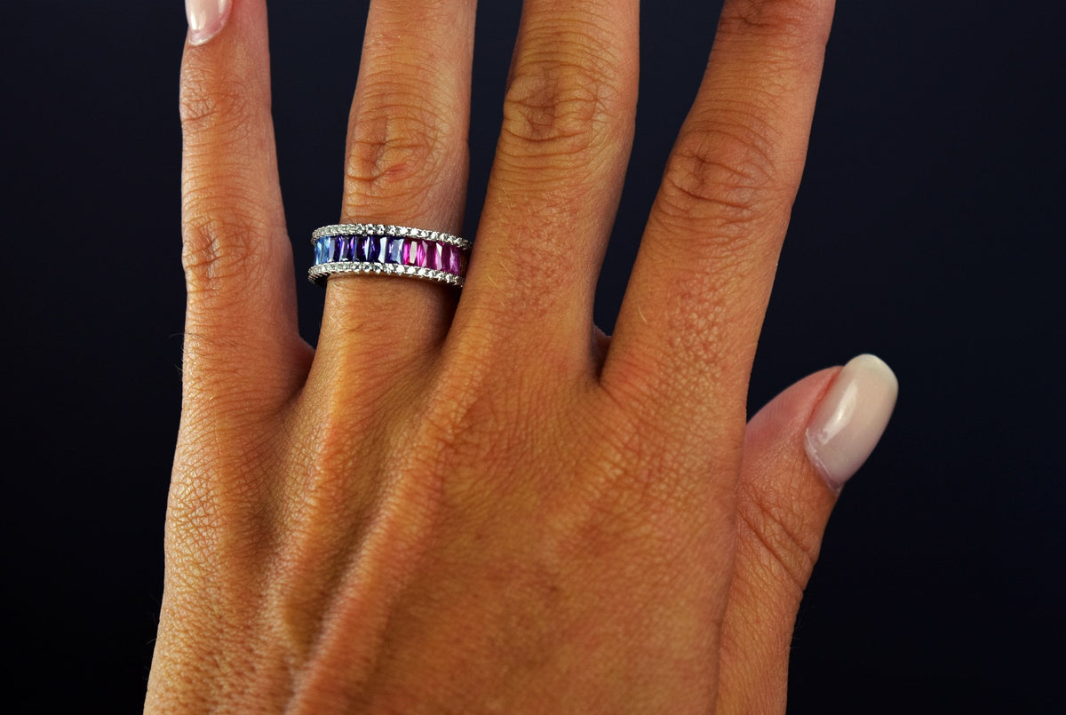 Rainbow Baguette Ring | Restivo Jewelers