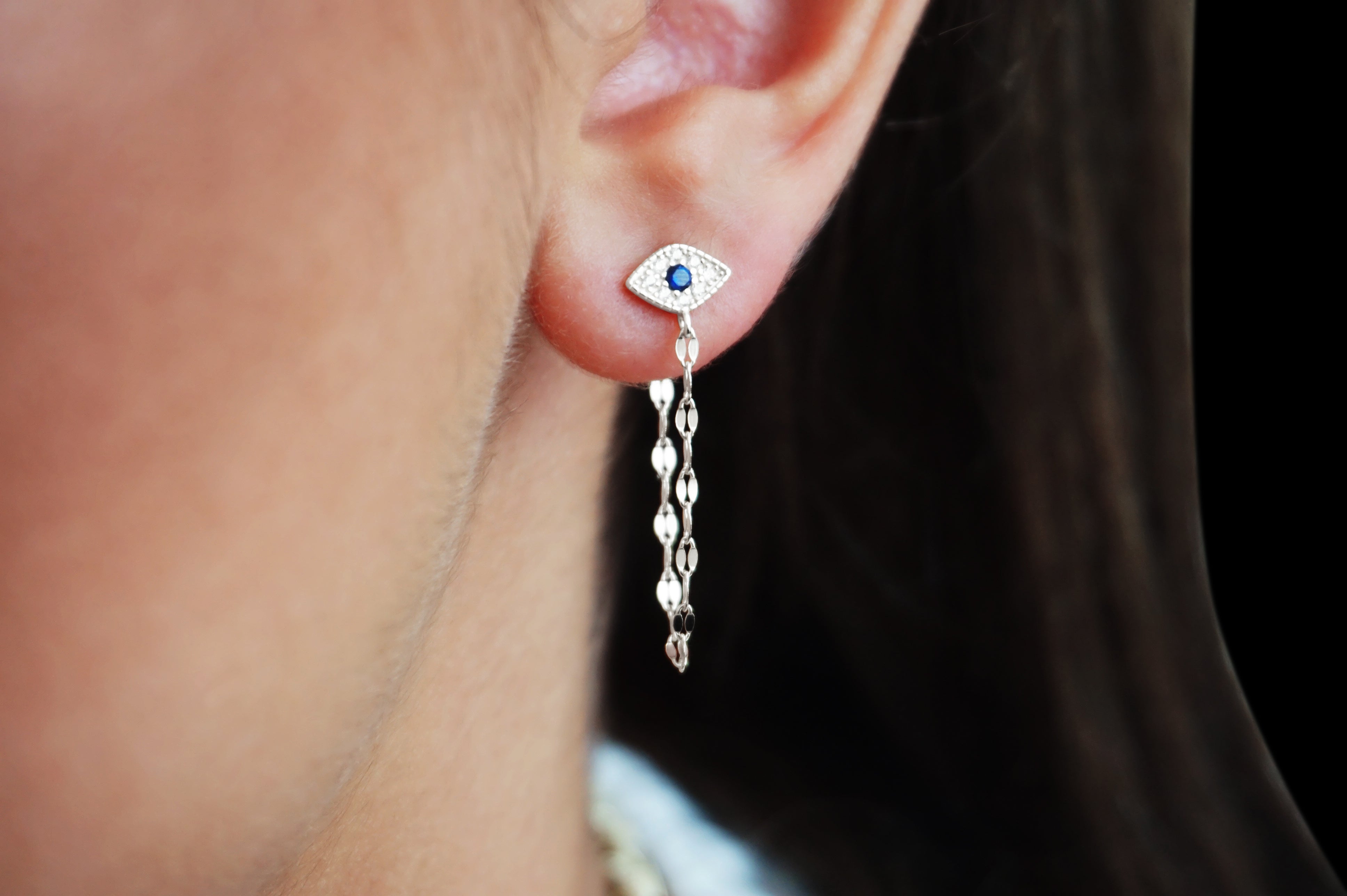 Mini Evil Eye Drop Earrings