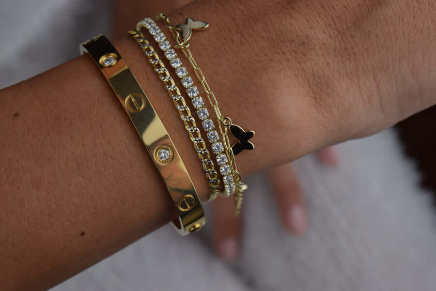 Mini Two Tone Curb Link Bracelet