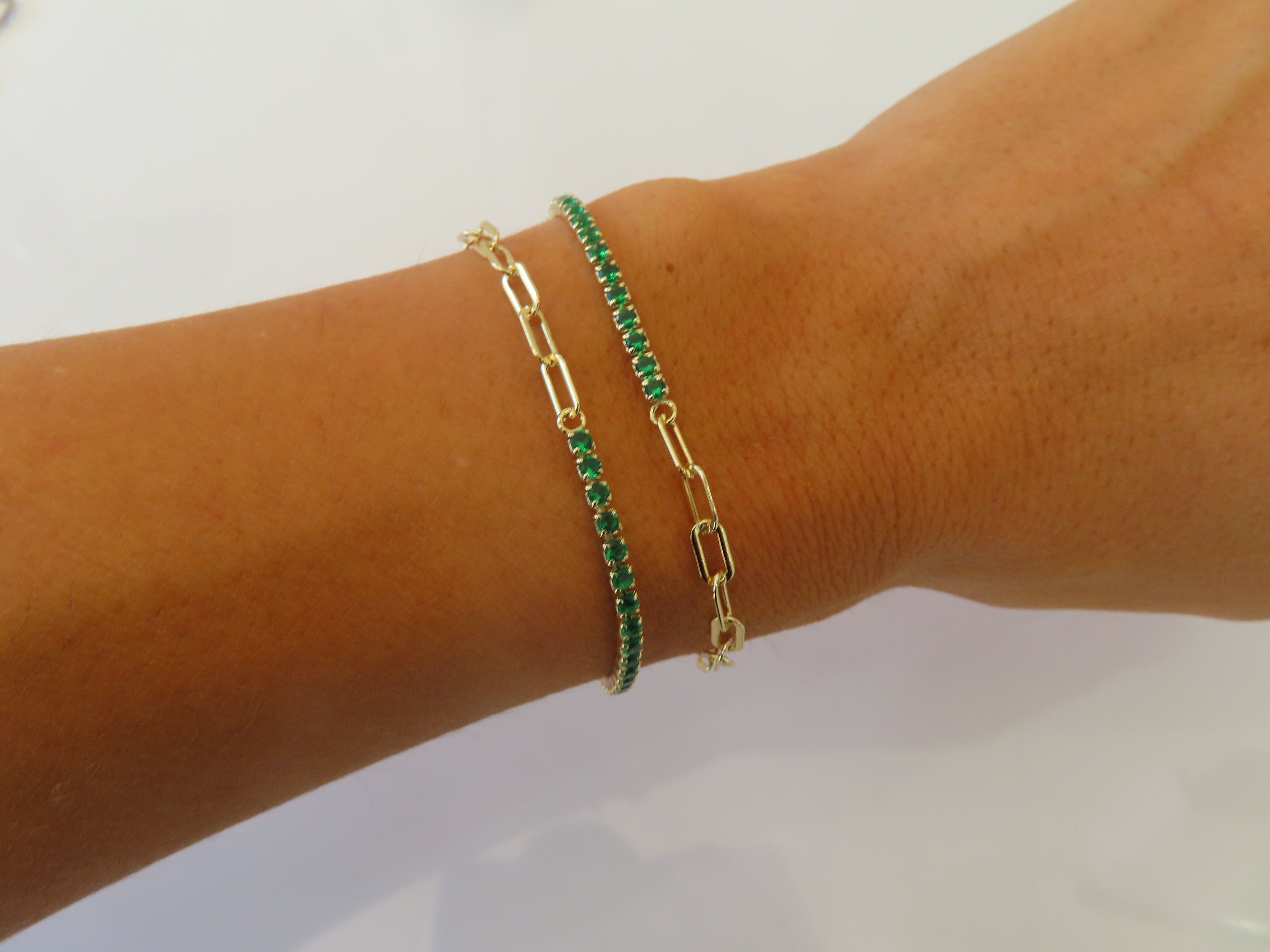 Open Link Gemstone Bracelet