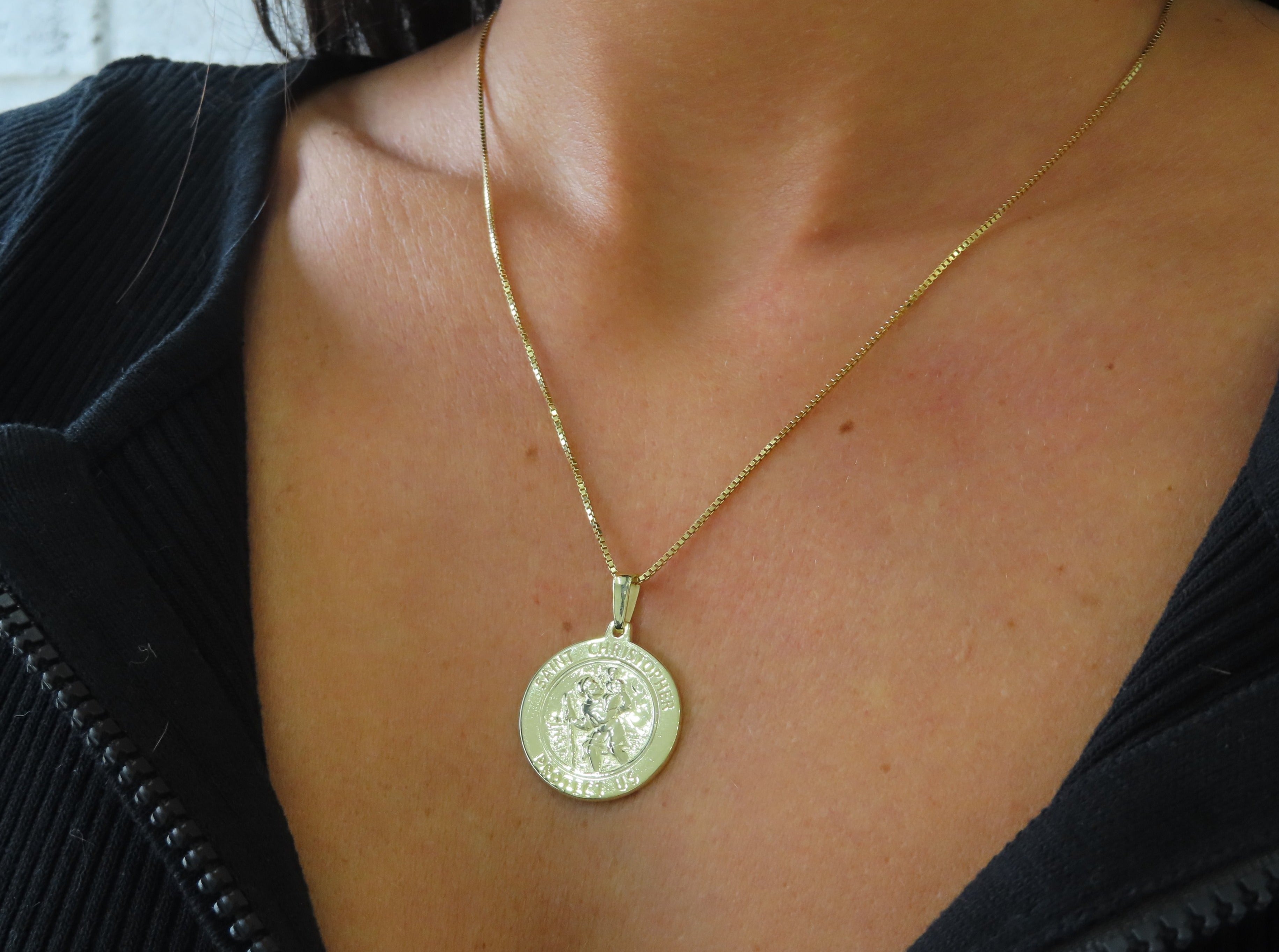 Saint Christopher Medallion Necklace - SHOP PAIGE