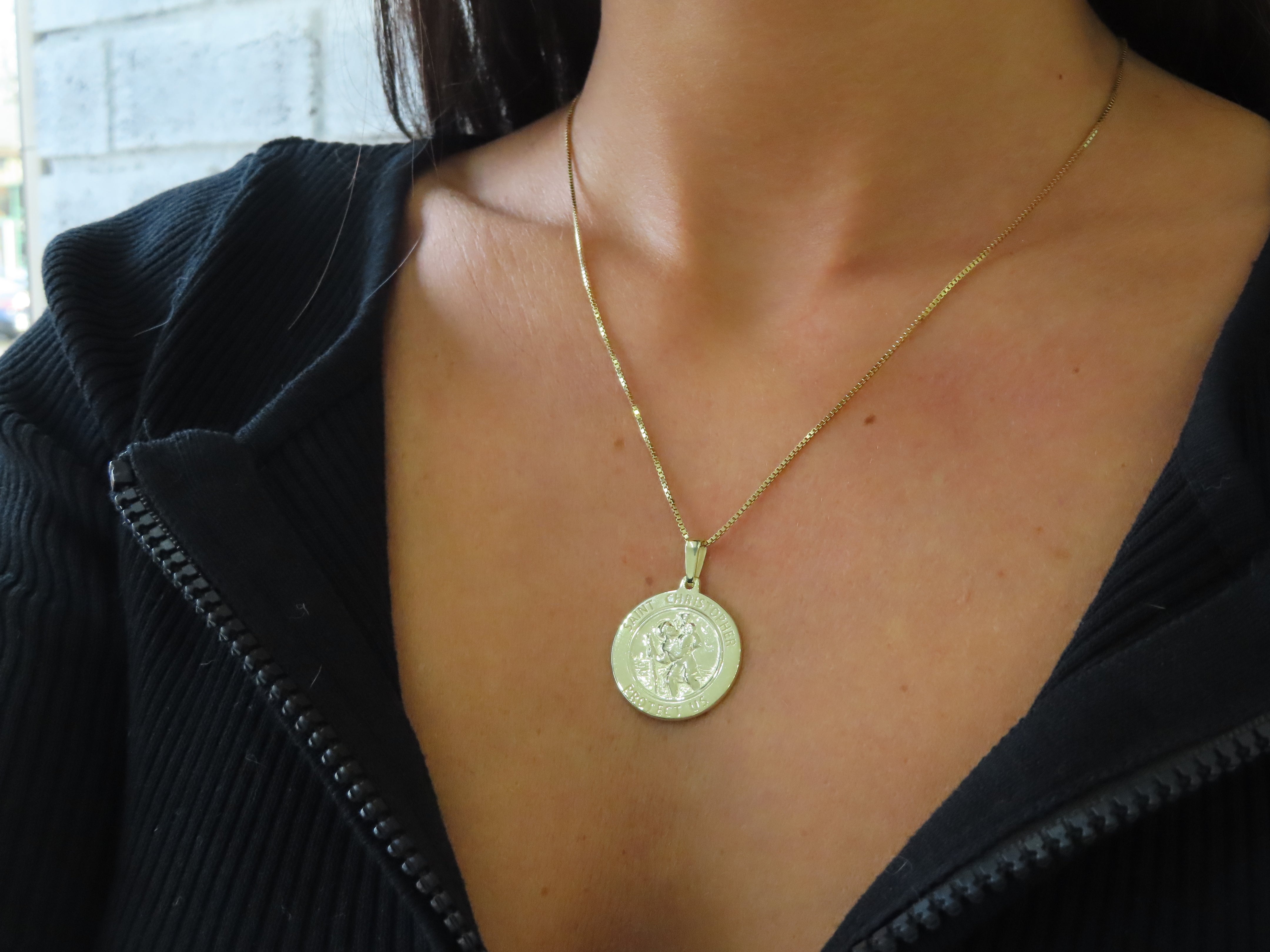 Saint Christopher Medallion Necklace - SHOP PAIGE