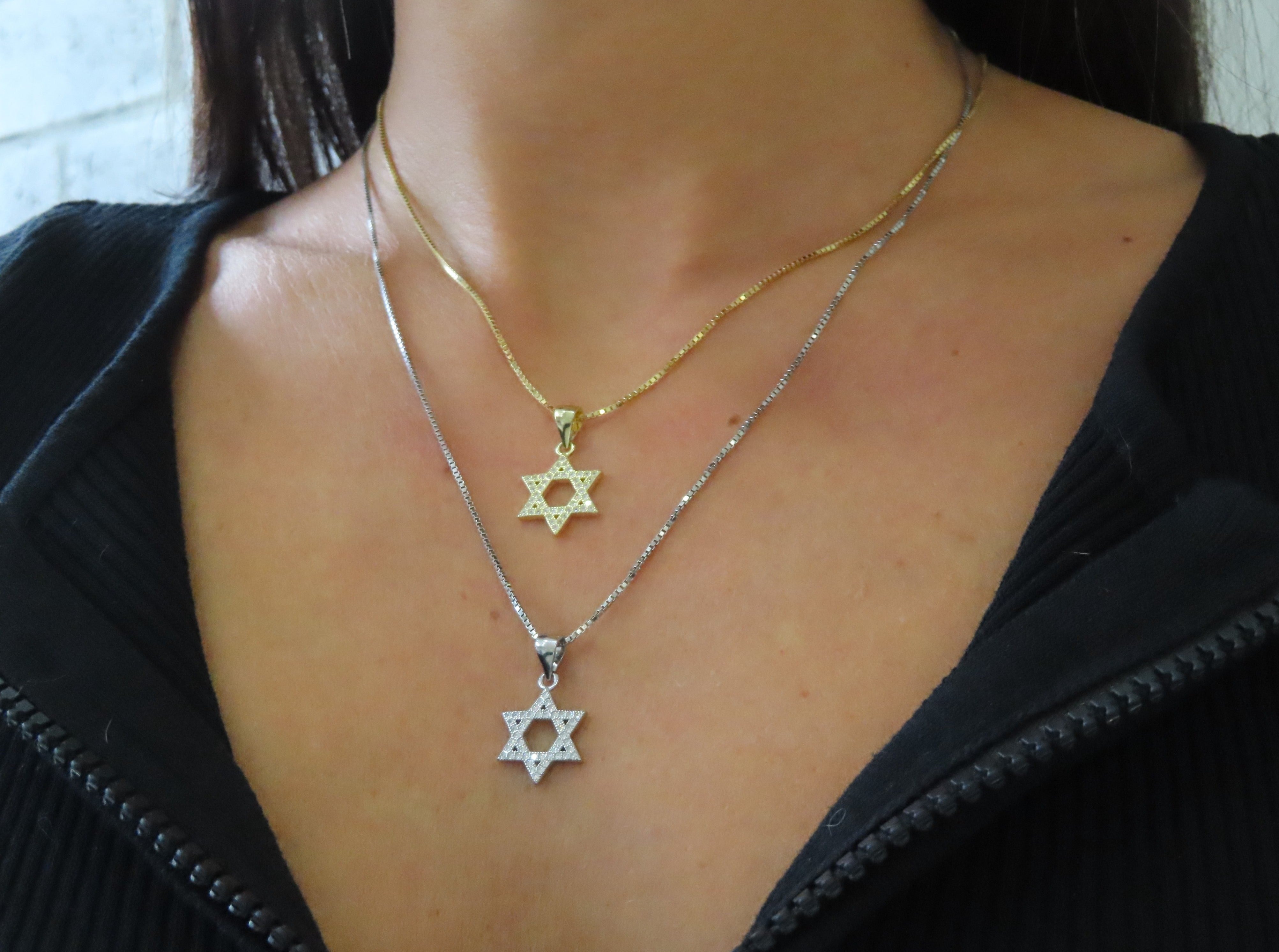 Iced Star of David Necklace