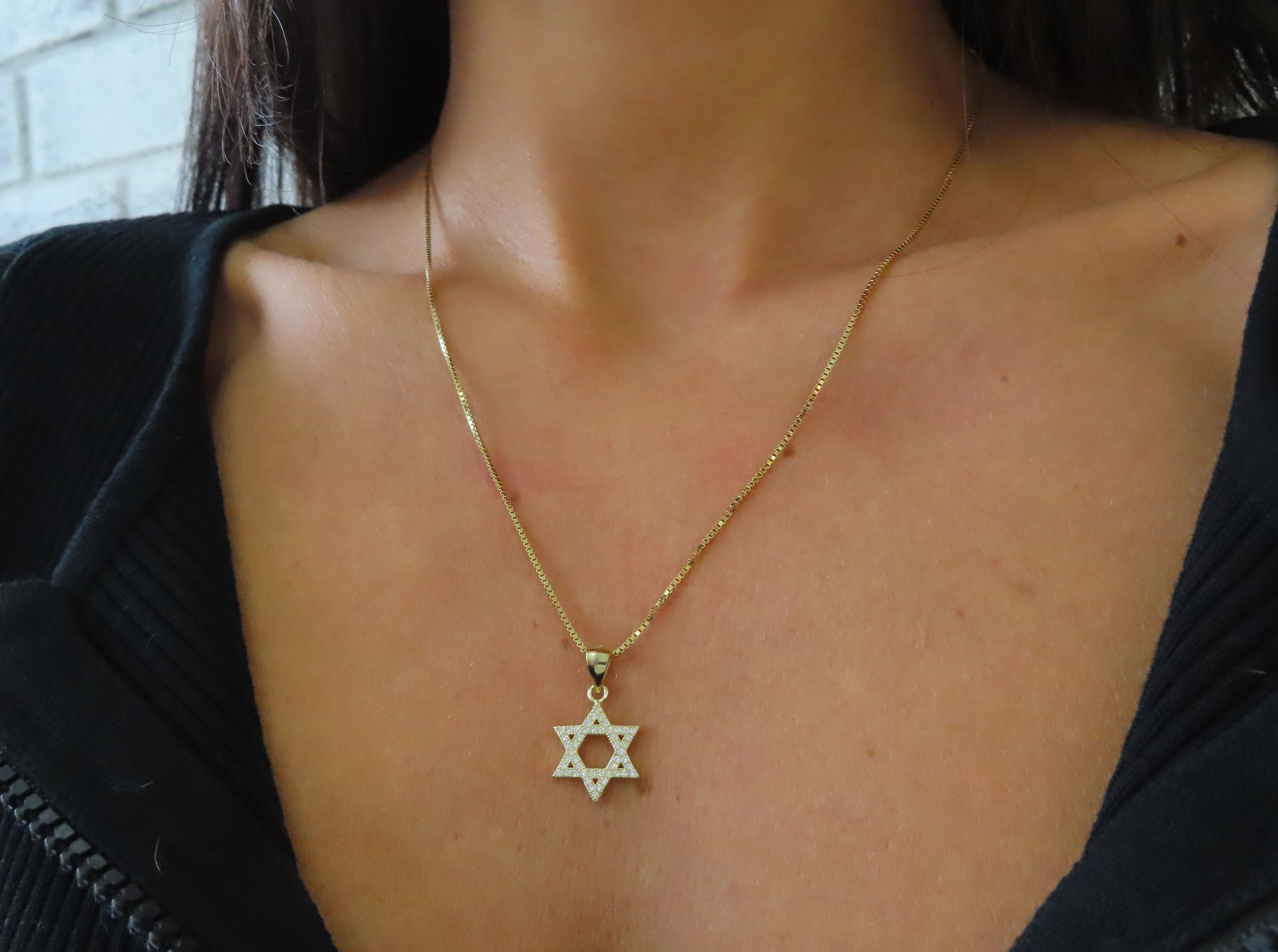 Iced Star of David Necklace