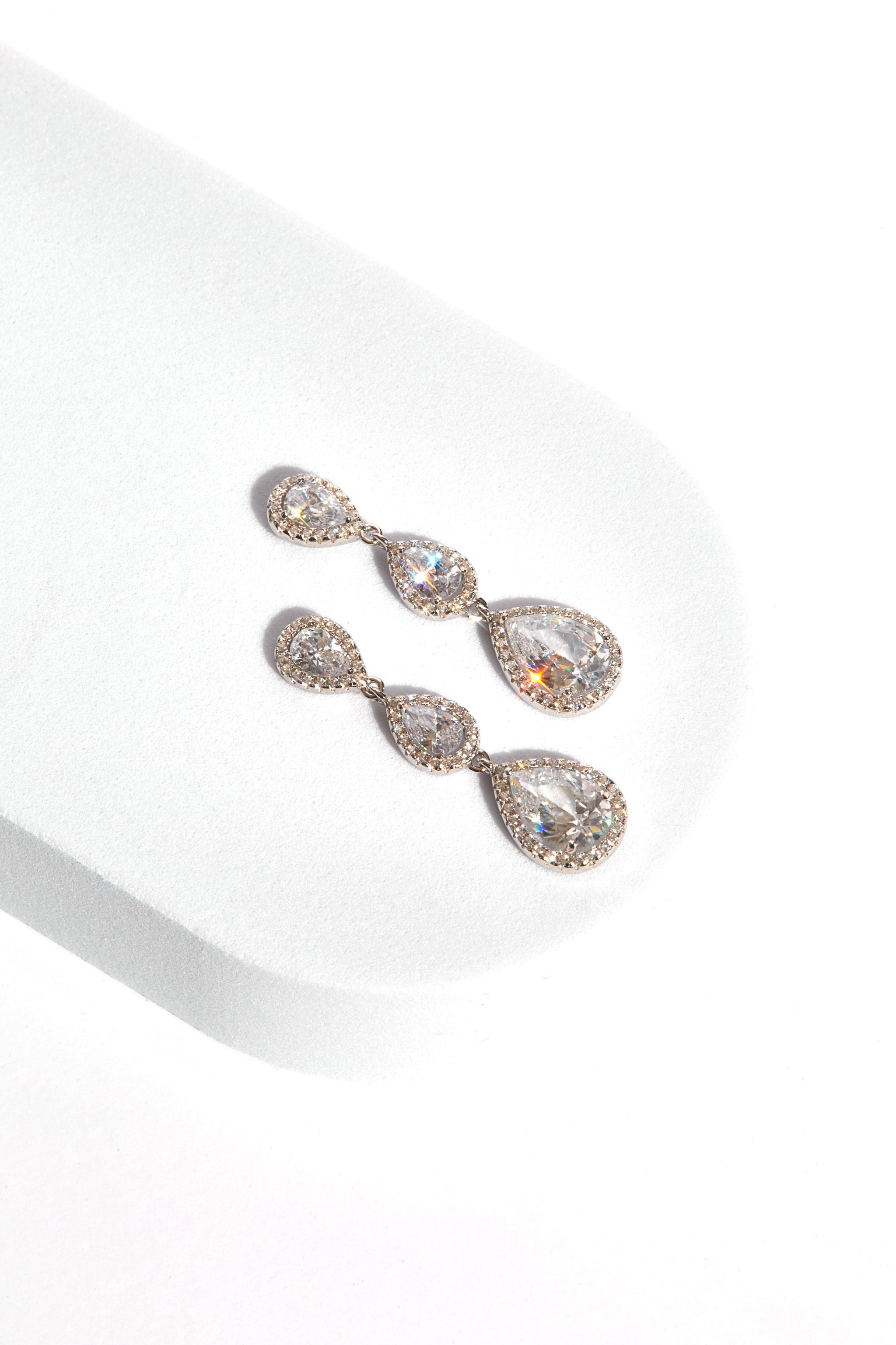 Pear Halo Drop Earrings - SHOP PAIGE