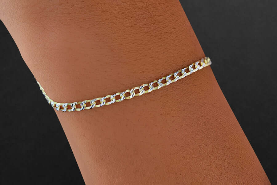 Mini Two Tone Curb Link Bracelet