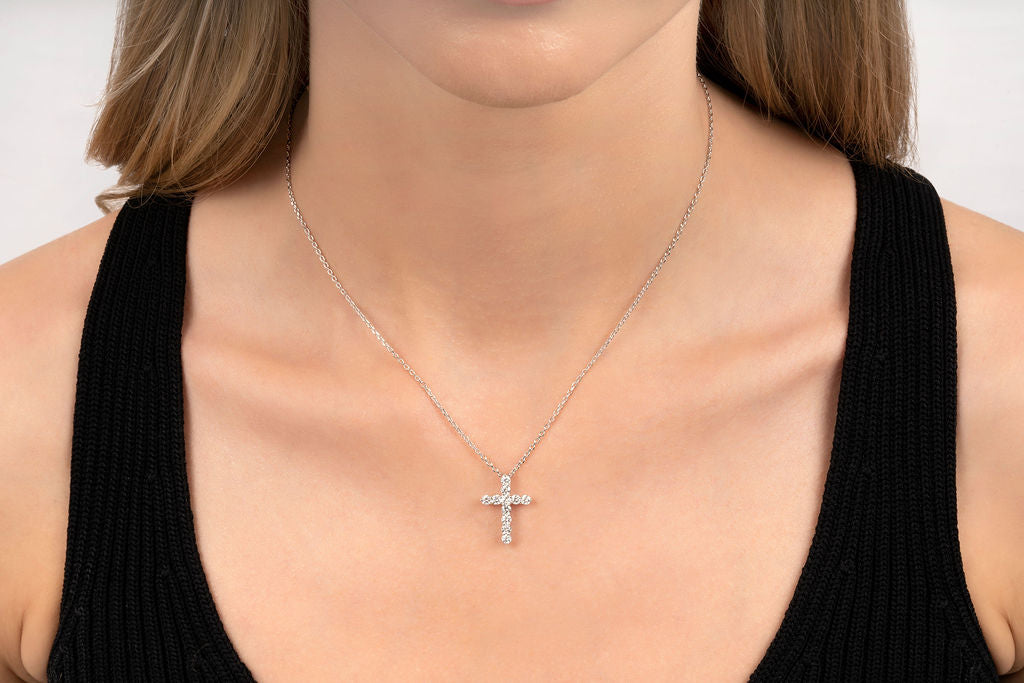 14K Classic Diamond Cross