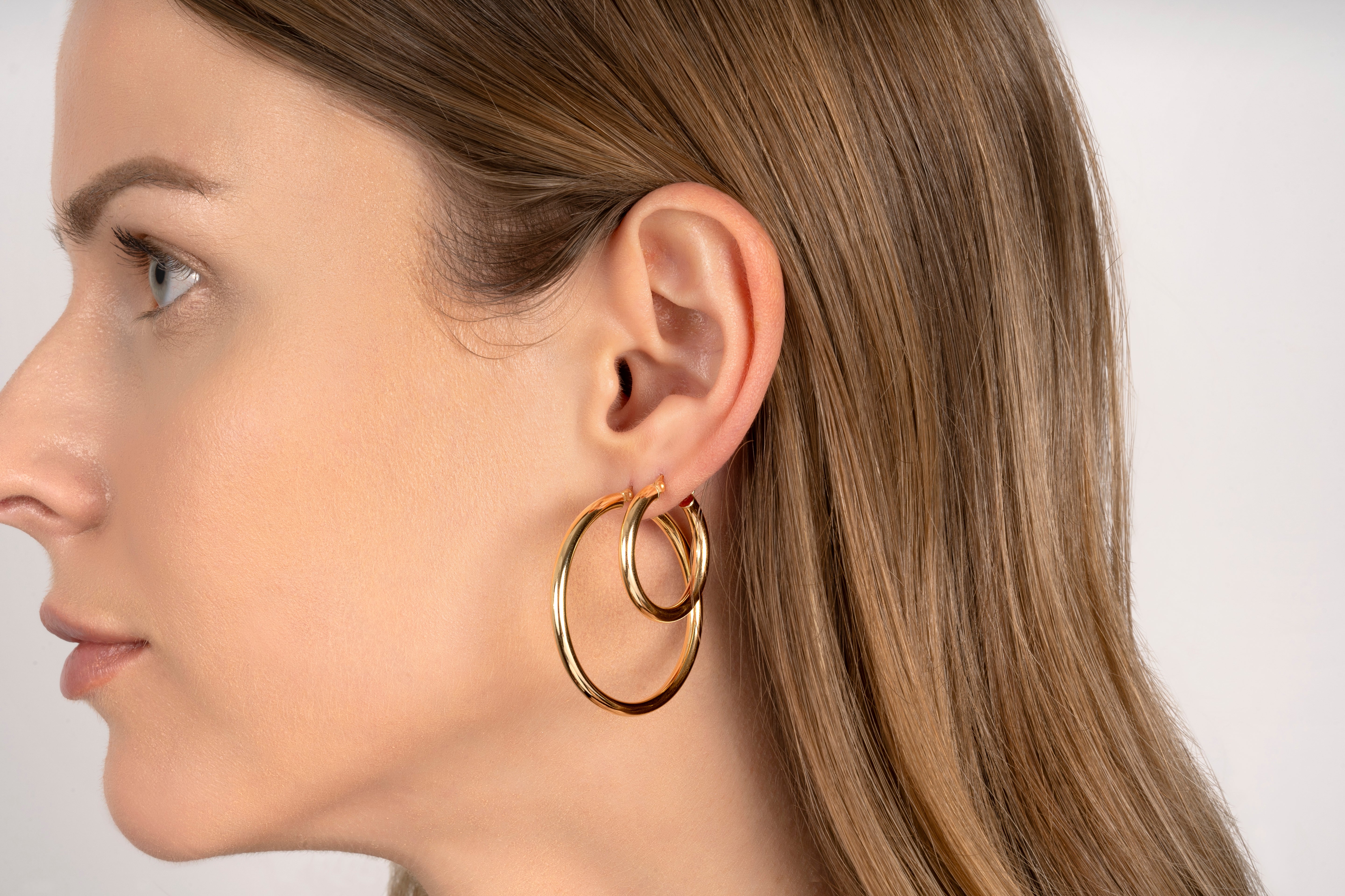 14K Classic Hoops