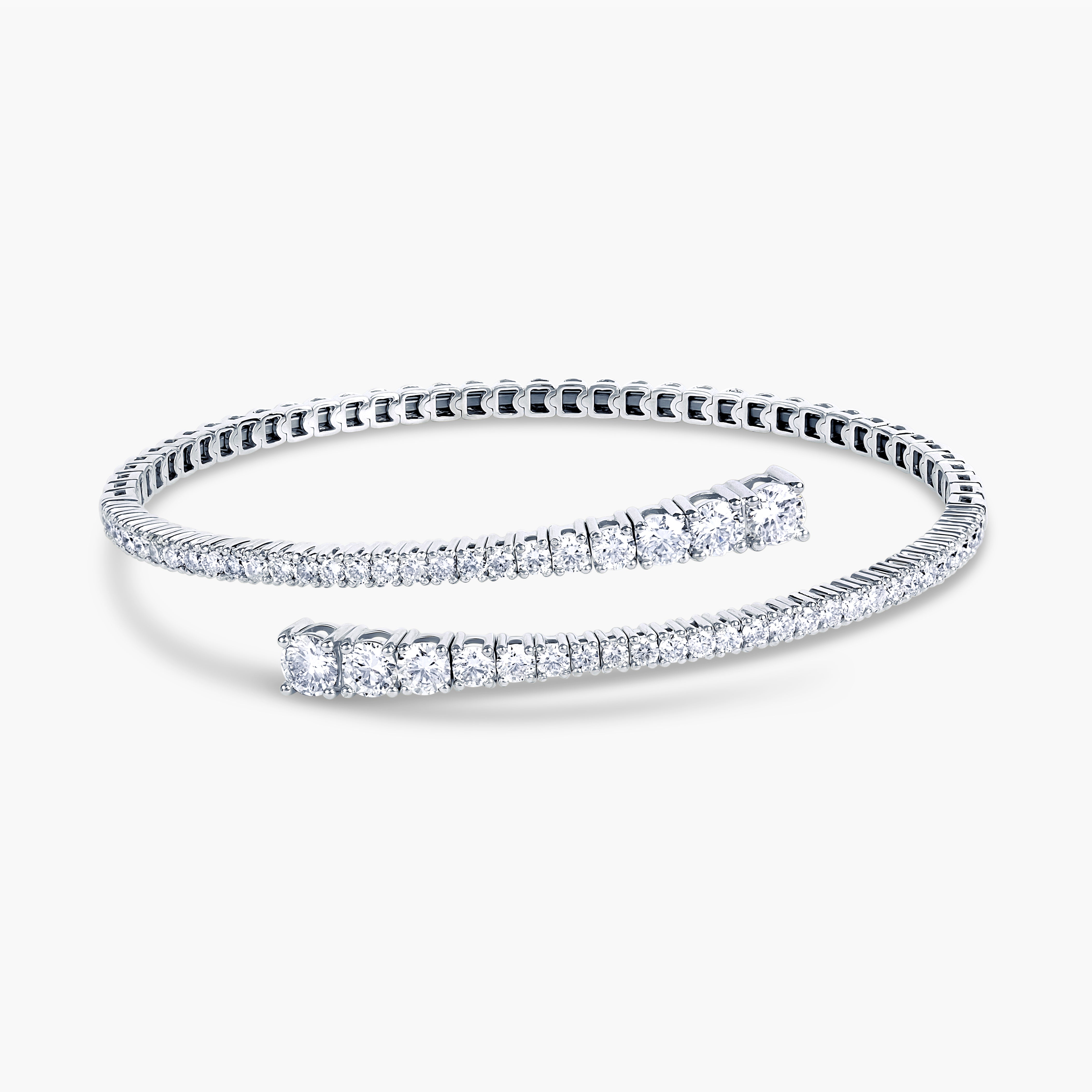 14K Graduated Diamond Flexi Bangle