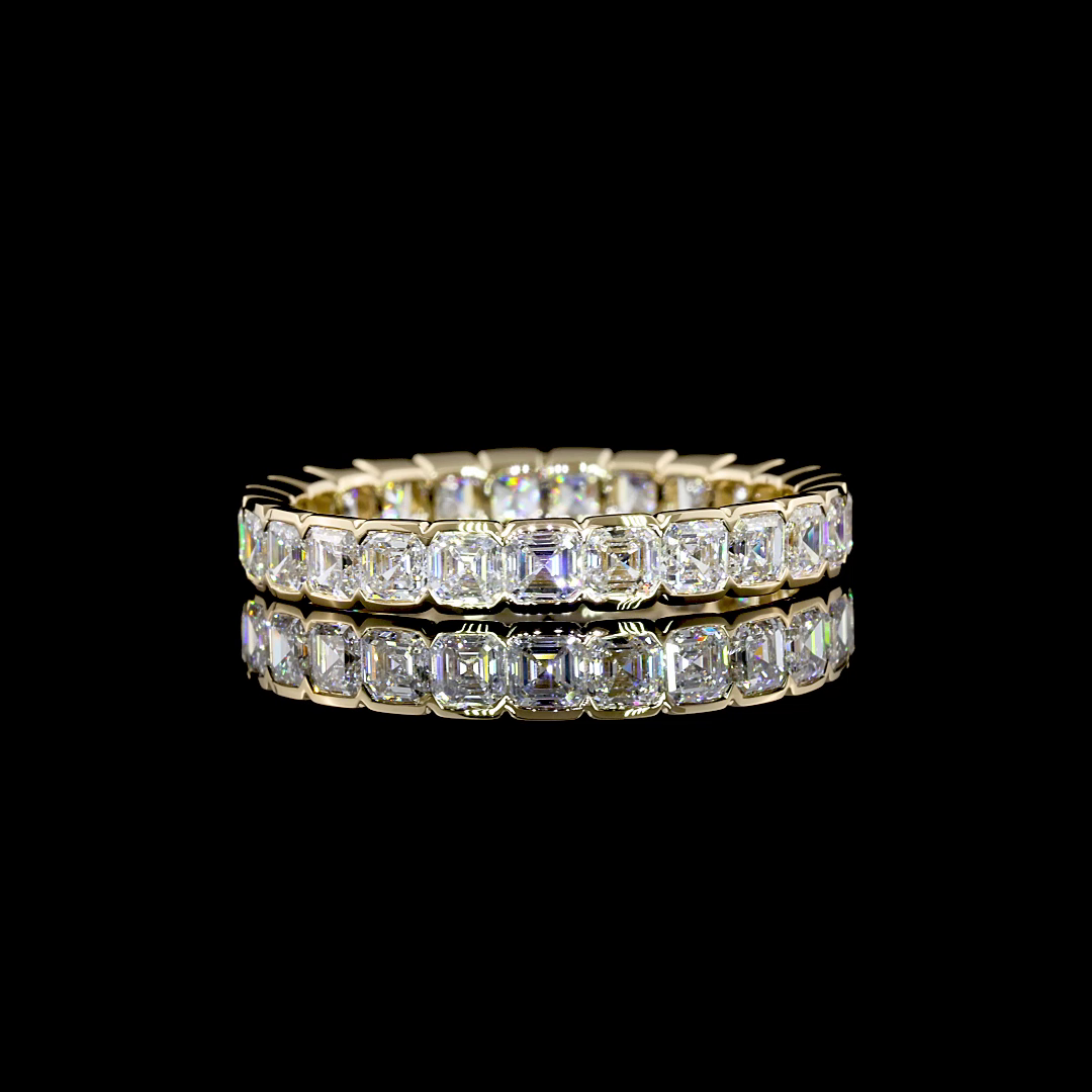 14K Asscher Cut Bezel Eternity Band