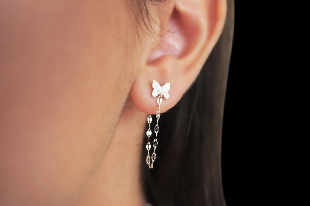 Mini Butterfly Chain Drops | Restivo Jewelers