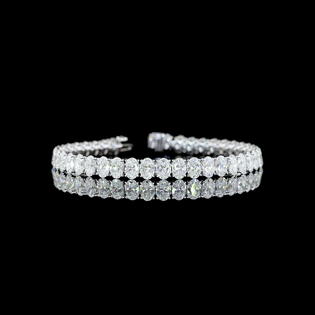 16.20 CTW Oval Cut Diamond Tennis Bracelet