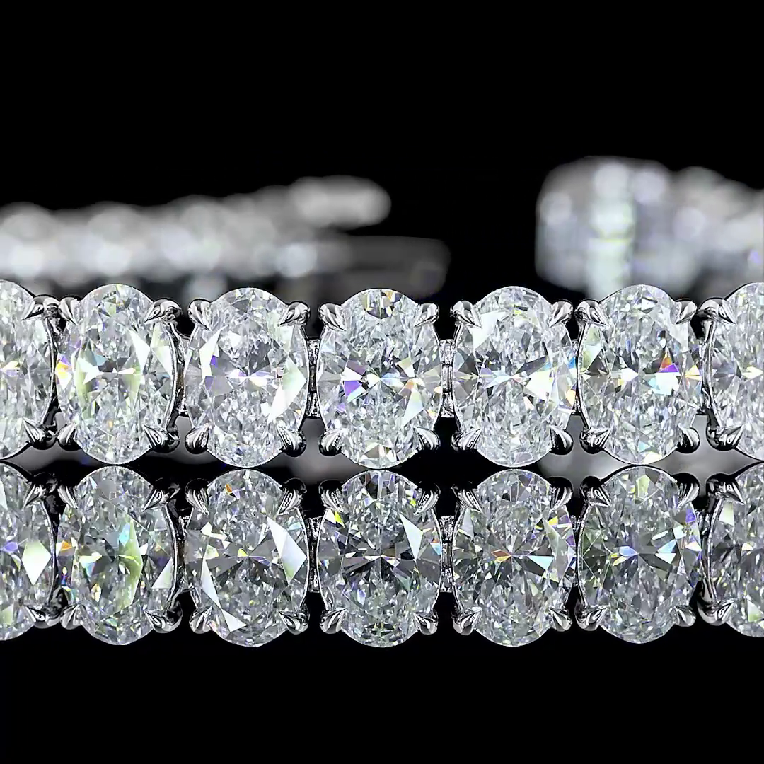 16.20 CTW Oval Cut Diamond Tennis Bracelet