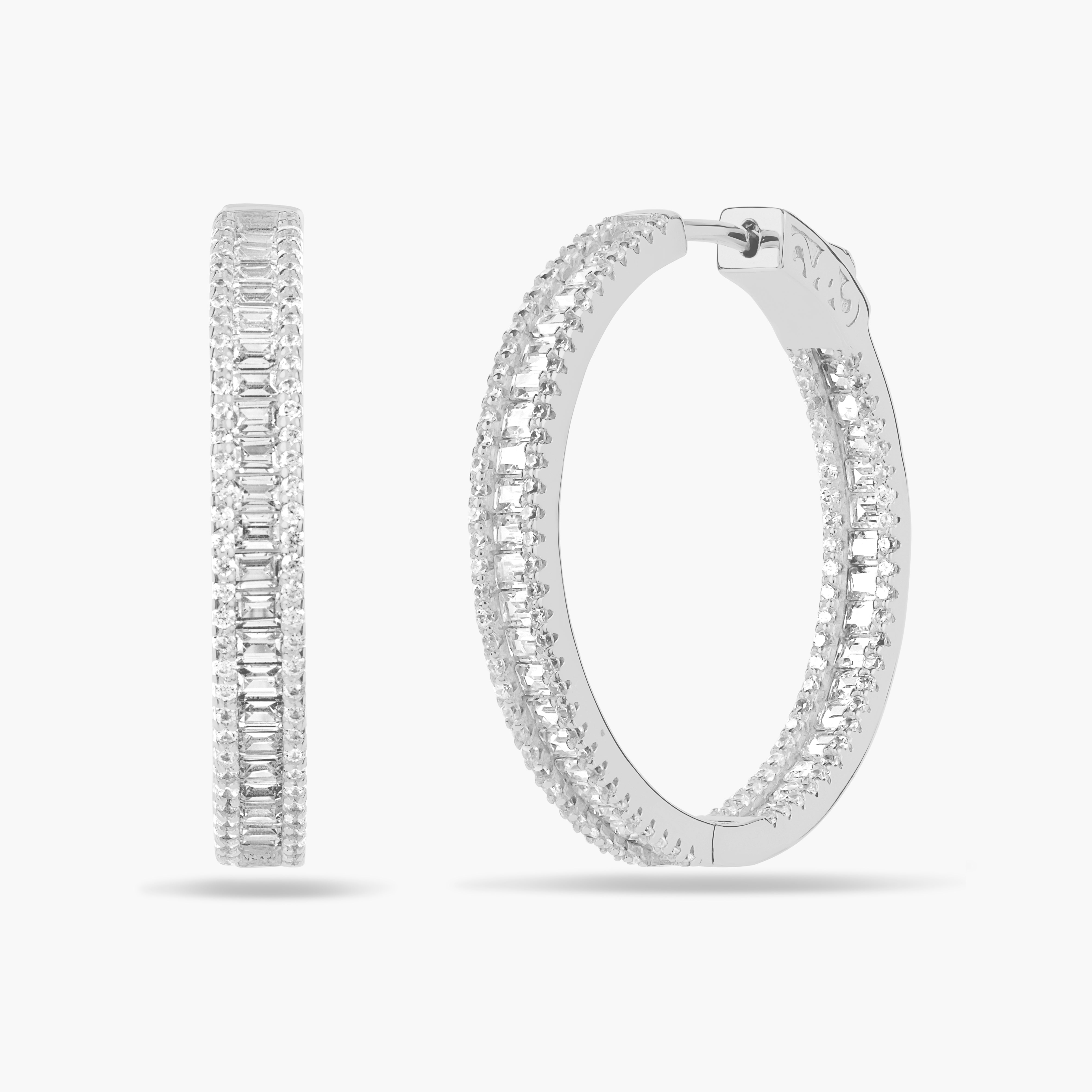 Baby Baguette CZ Hoops