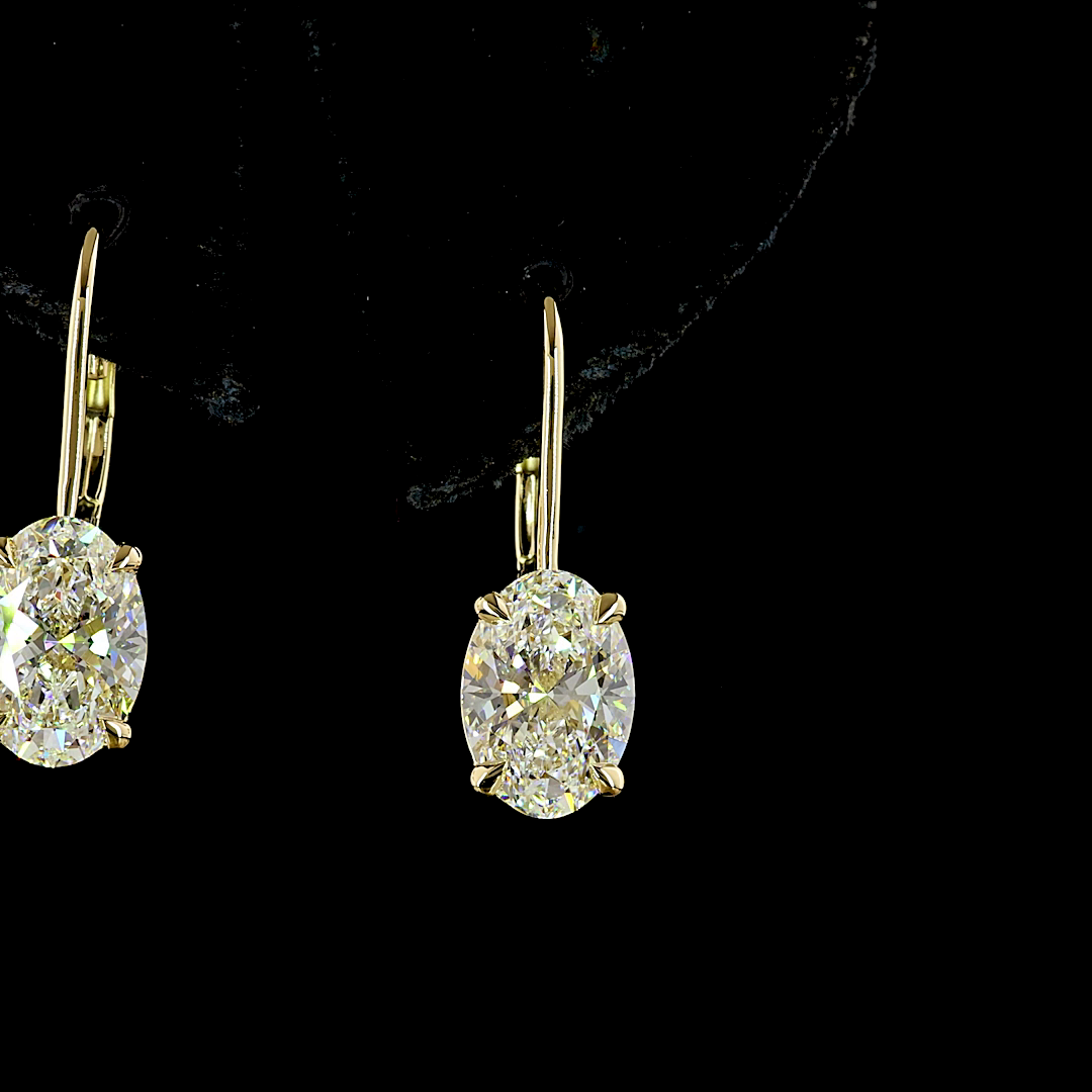 Oval Shape Hanging Earring 3 CTW