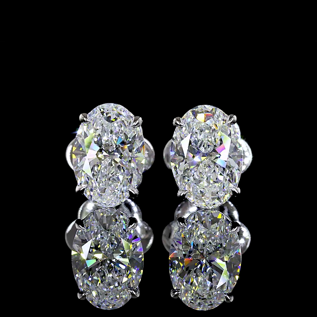 Oval Lab Grown Diamond Stud Earrings