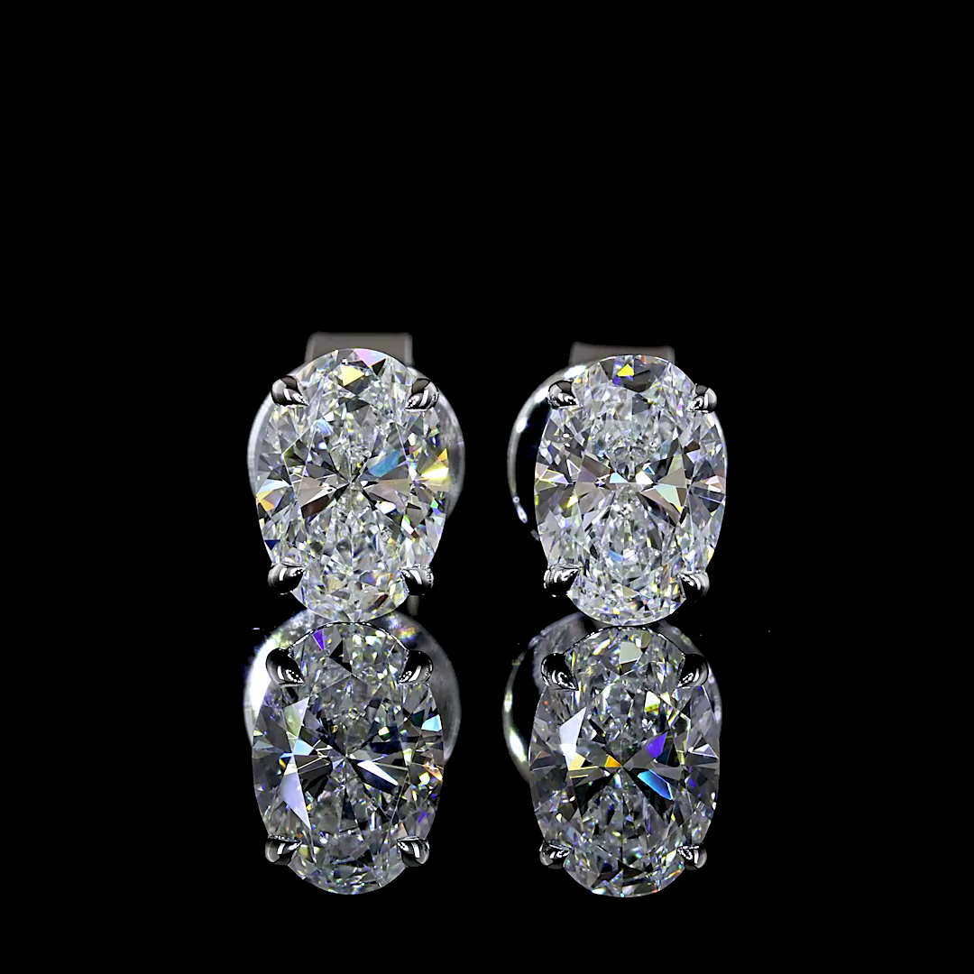 Oval Lab Grown Diamond Stud Earrings