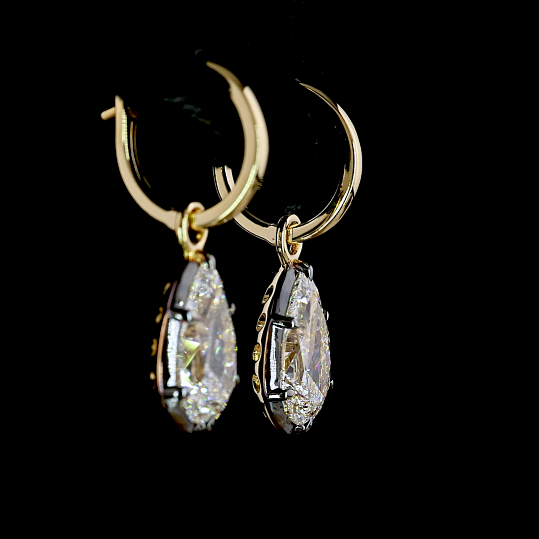 Pear Shape Hanging Earring Noir Setting
