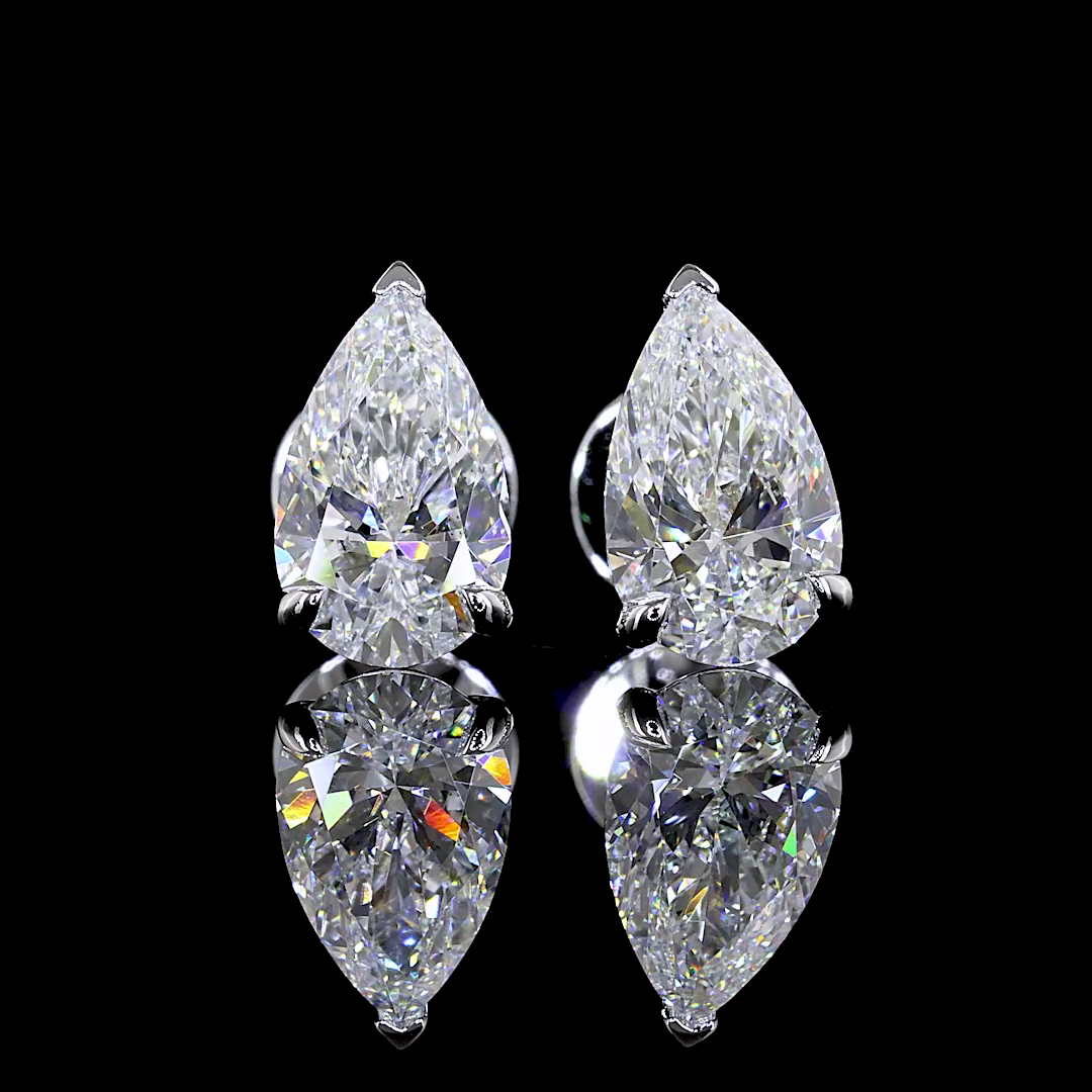 Pear Shape Lab Grown Diamond Stud Earrings