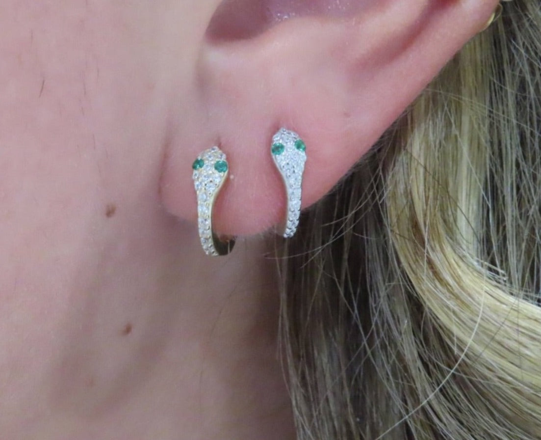 CZ Snake Huggies | Restivo Jewelers