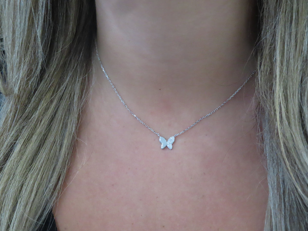 Dainty Butterfly Necklace | Restivo Jewelers