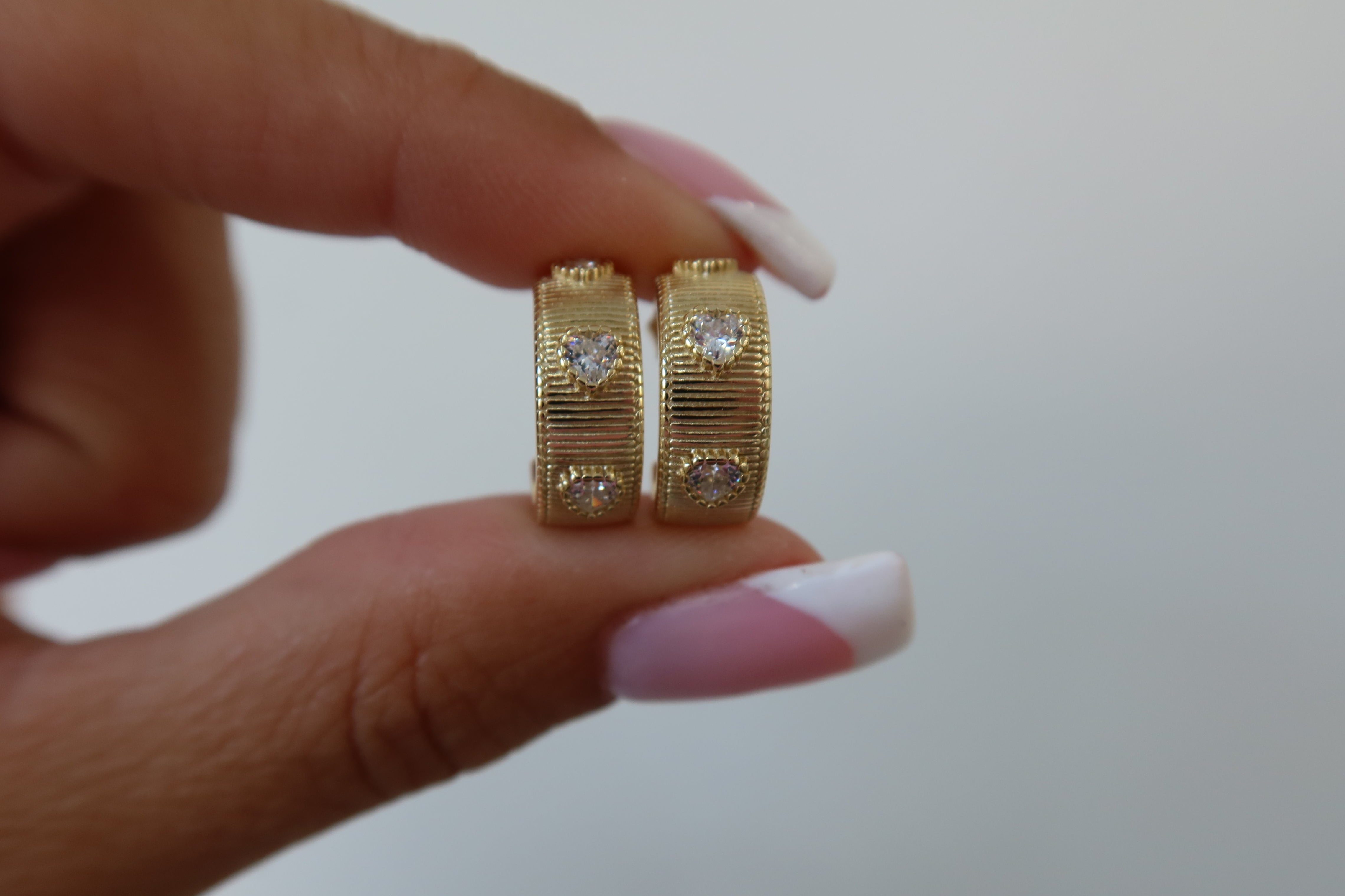 Gold Textured Mini Hoop