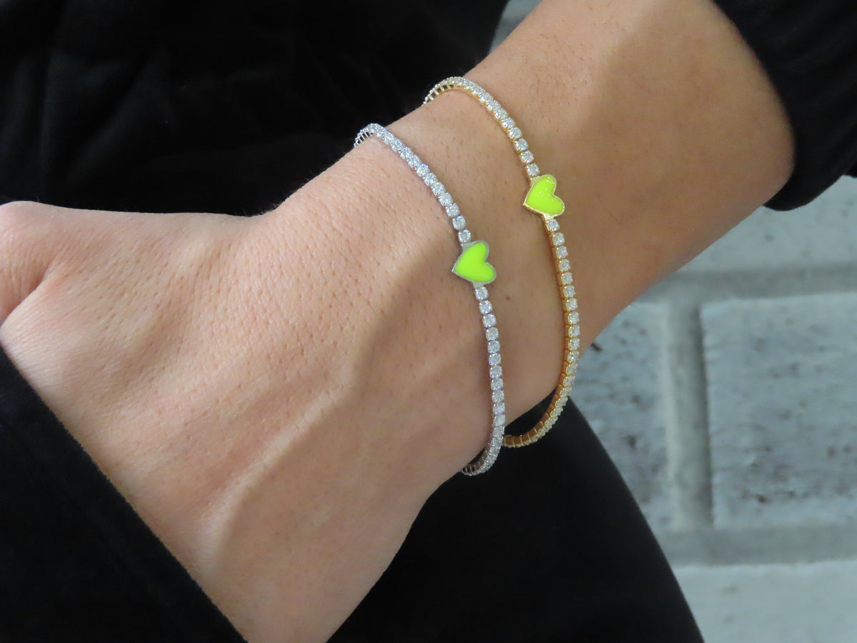 Neon Heart Tennis Bracelet | Restivo Jewelers