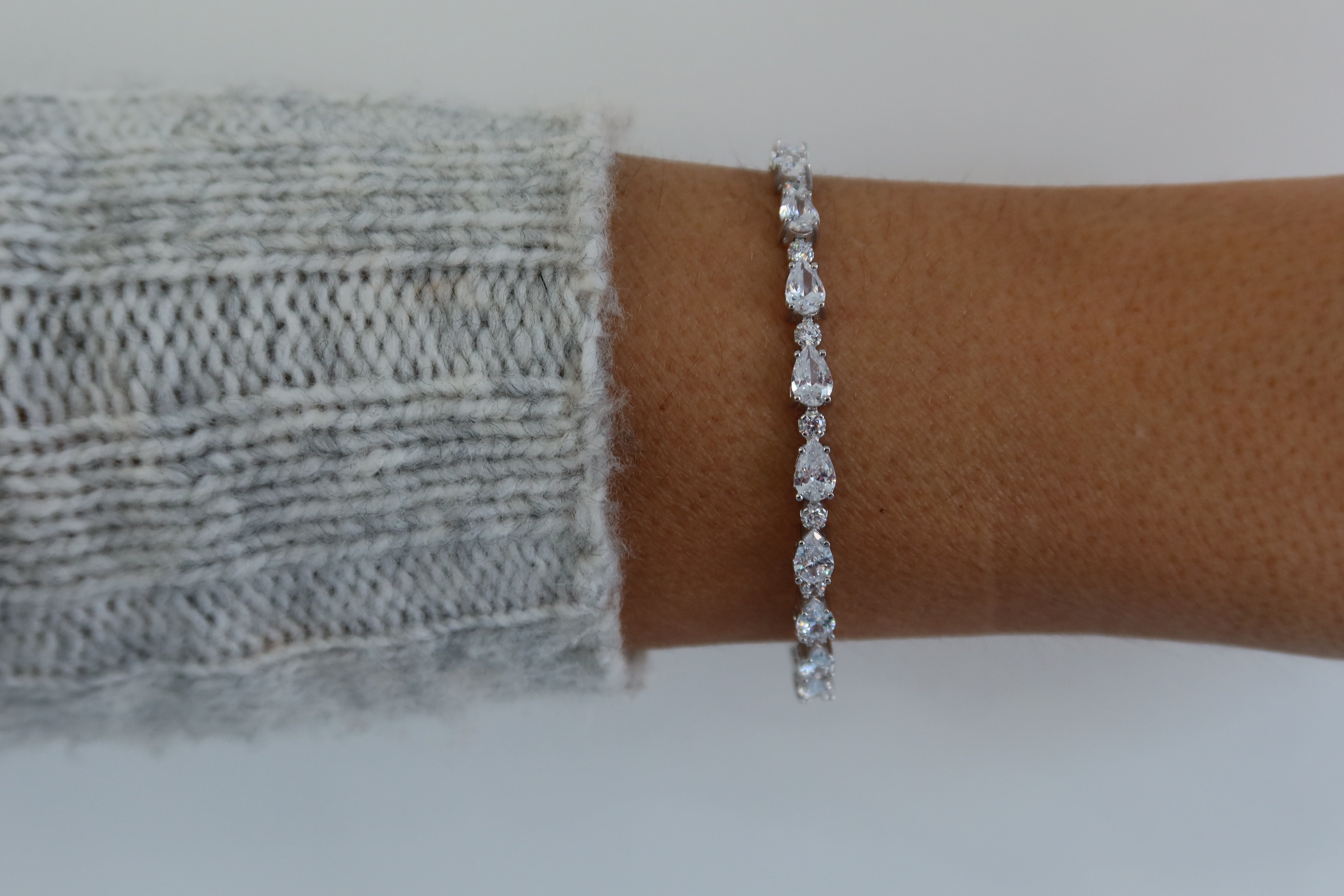 Pear Shaped CZ Tennis Bracelet