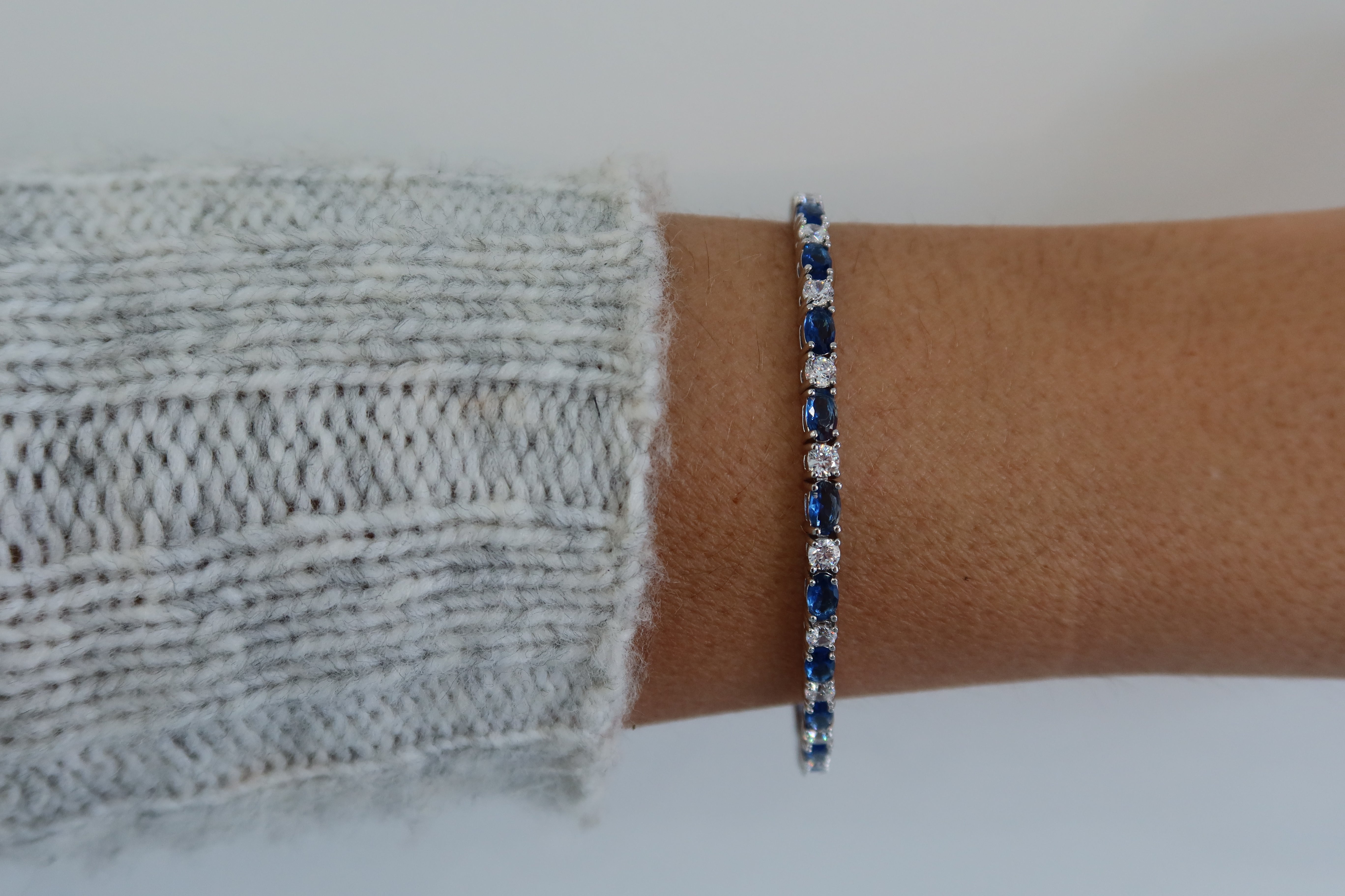 Sapphire Crystal CZ Tennis Bracelet