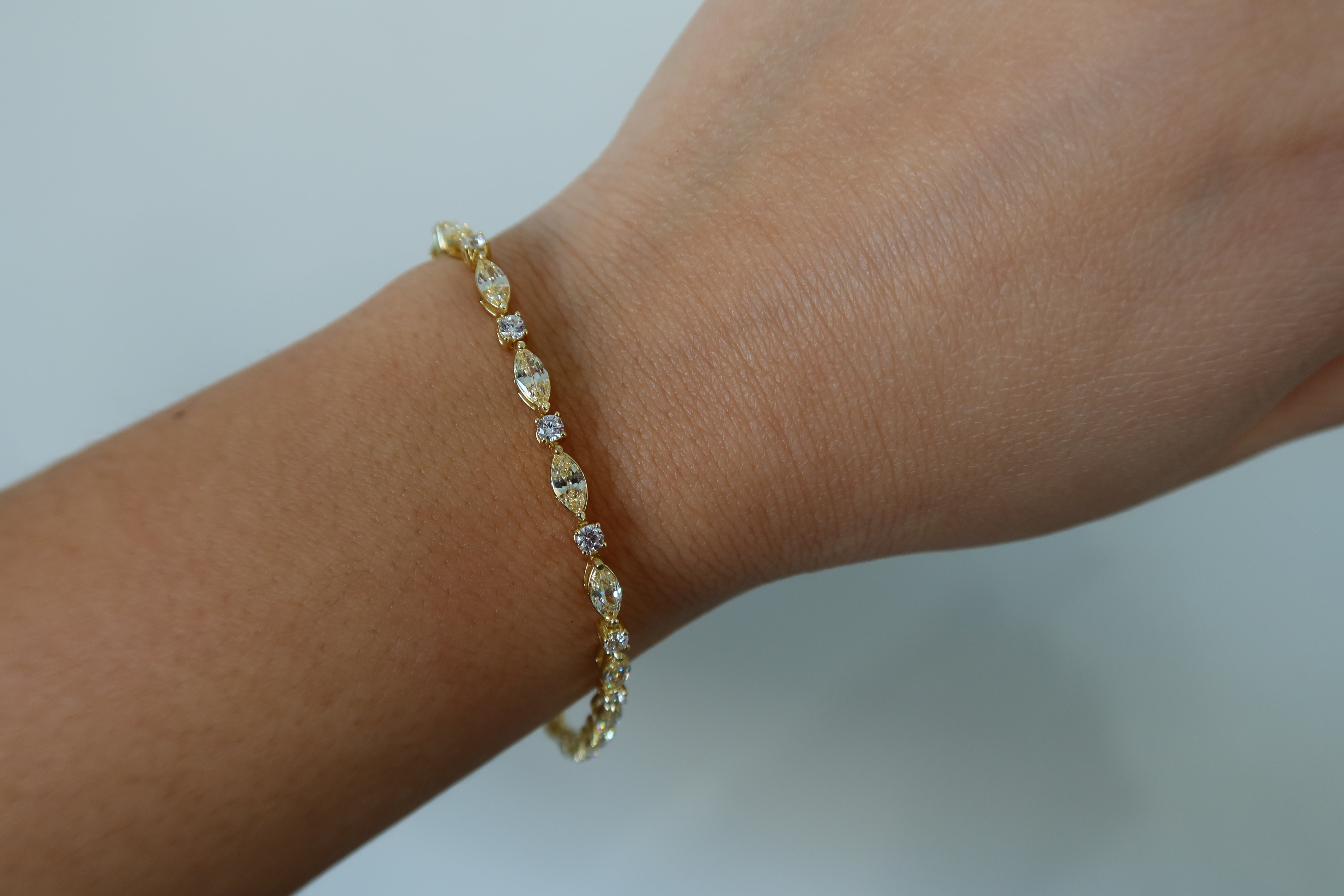 Yellow Marquise CZ Tennis Bracelet