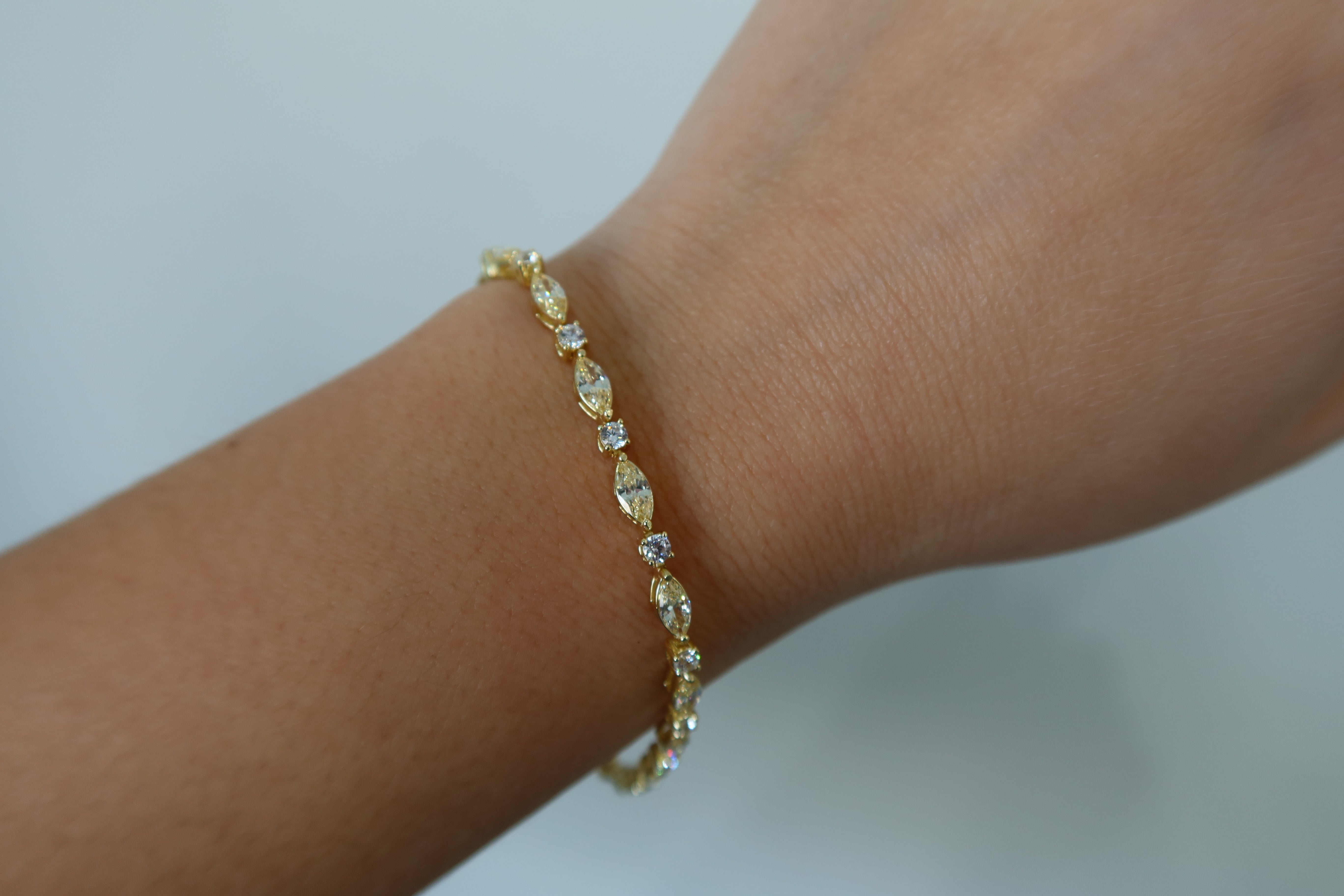 Yellow Marquise CZ Tennis Bracelet