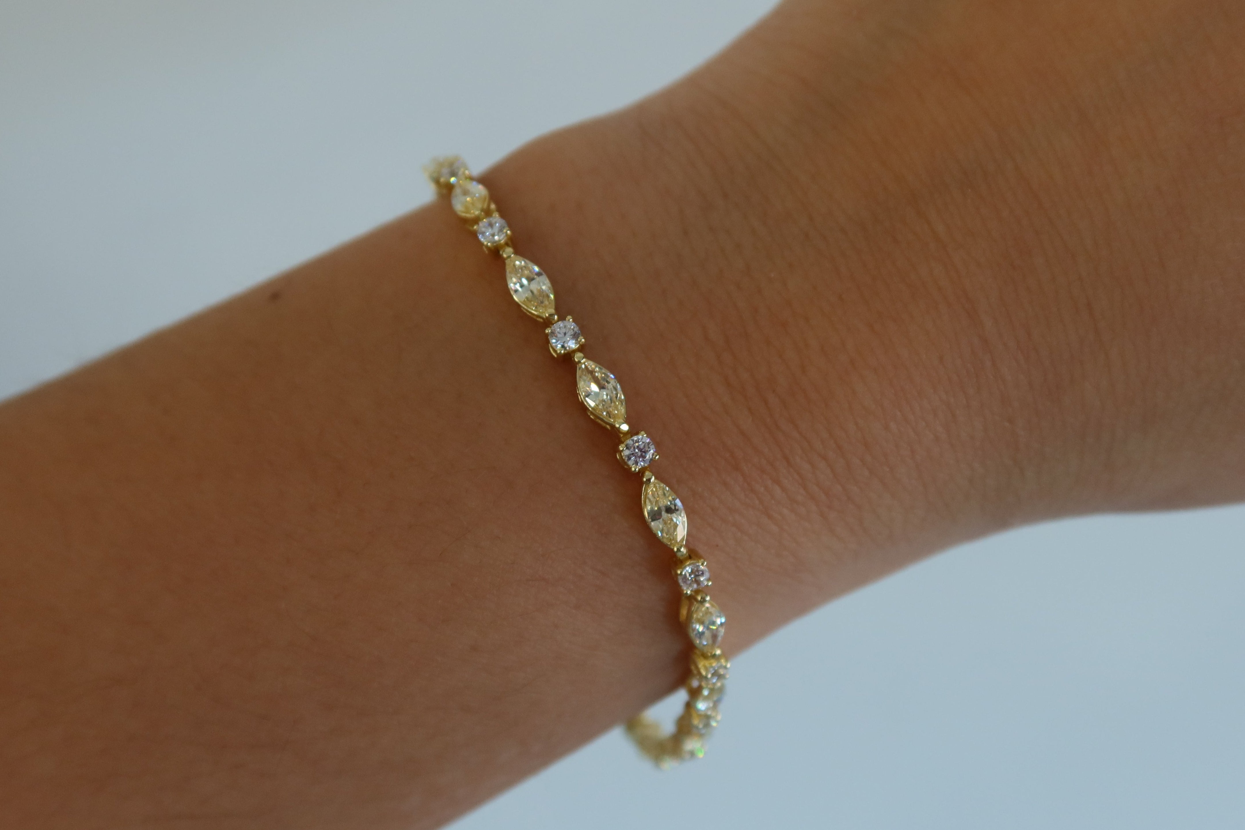 Yellow Marquise CZ Tennis Bracelet