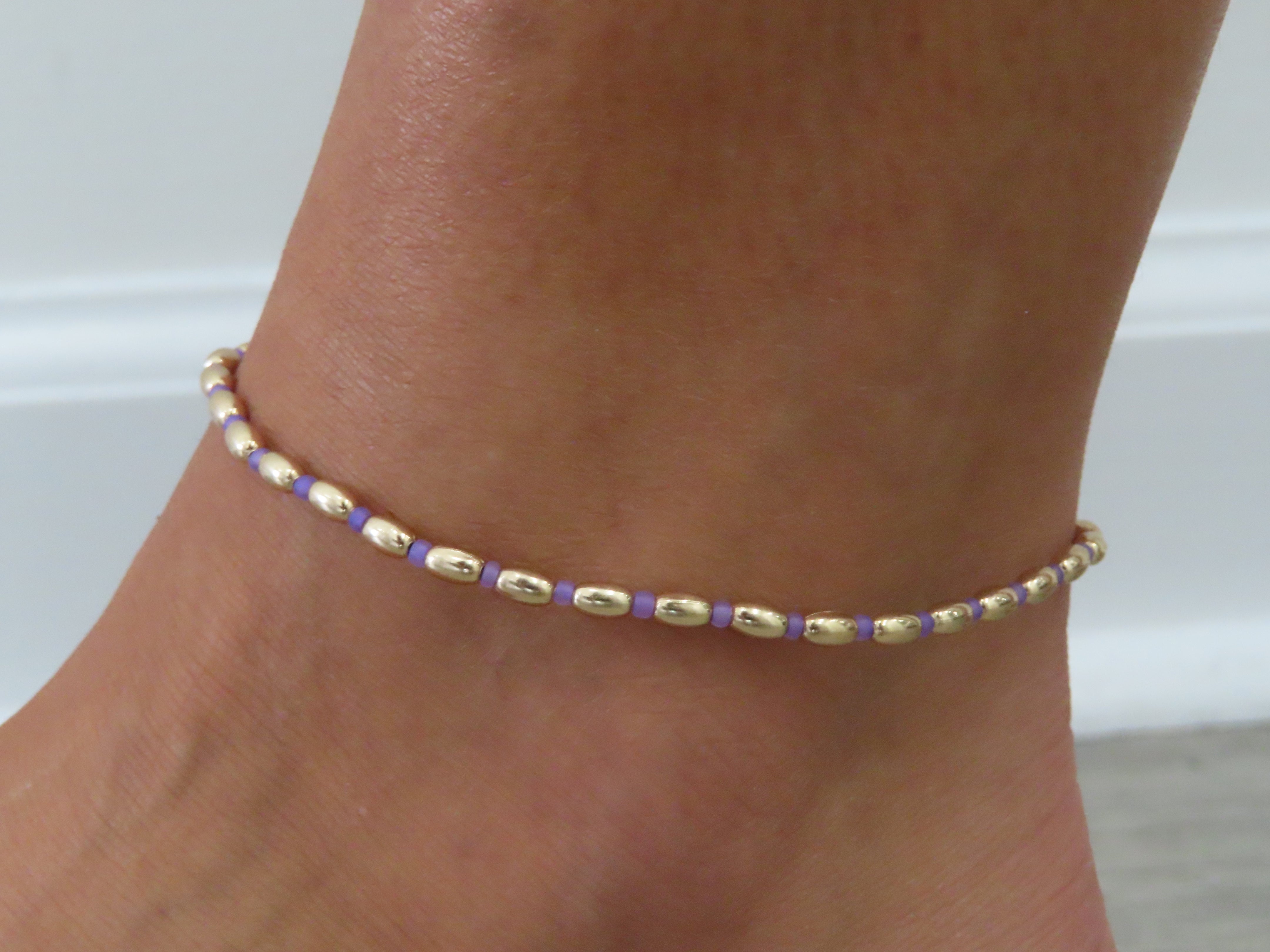 14K GOLD FILLED COLOR BALL ANKLET
