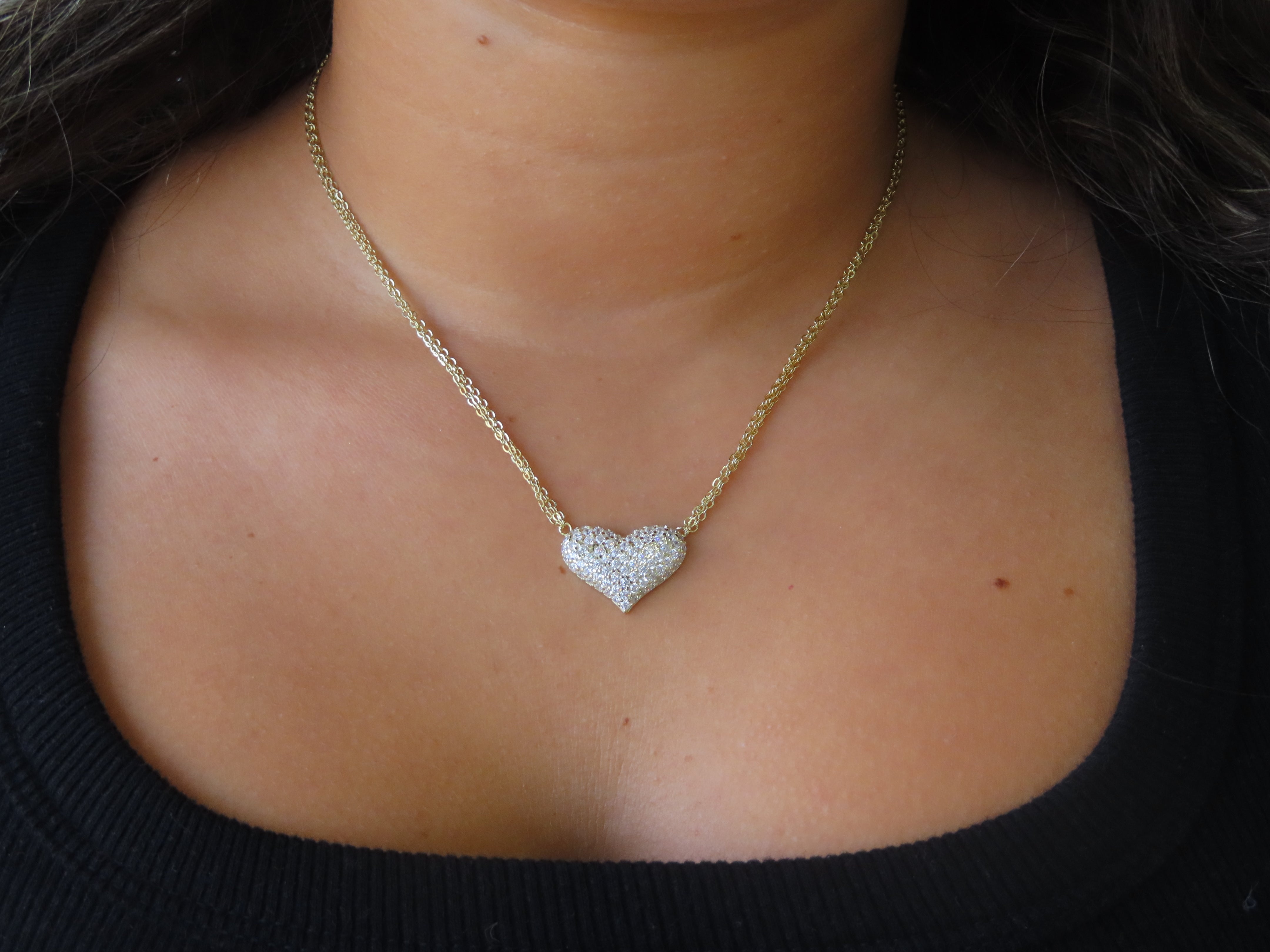 Puff Heart Choker Necklace