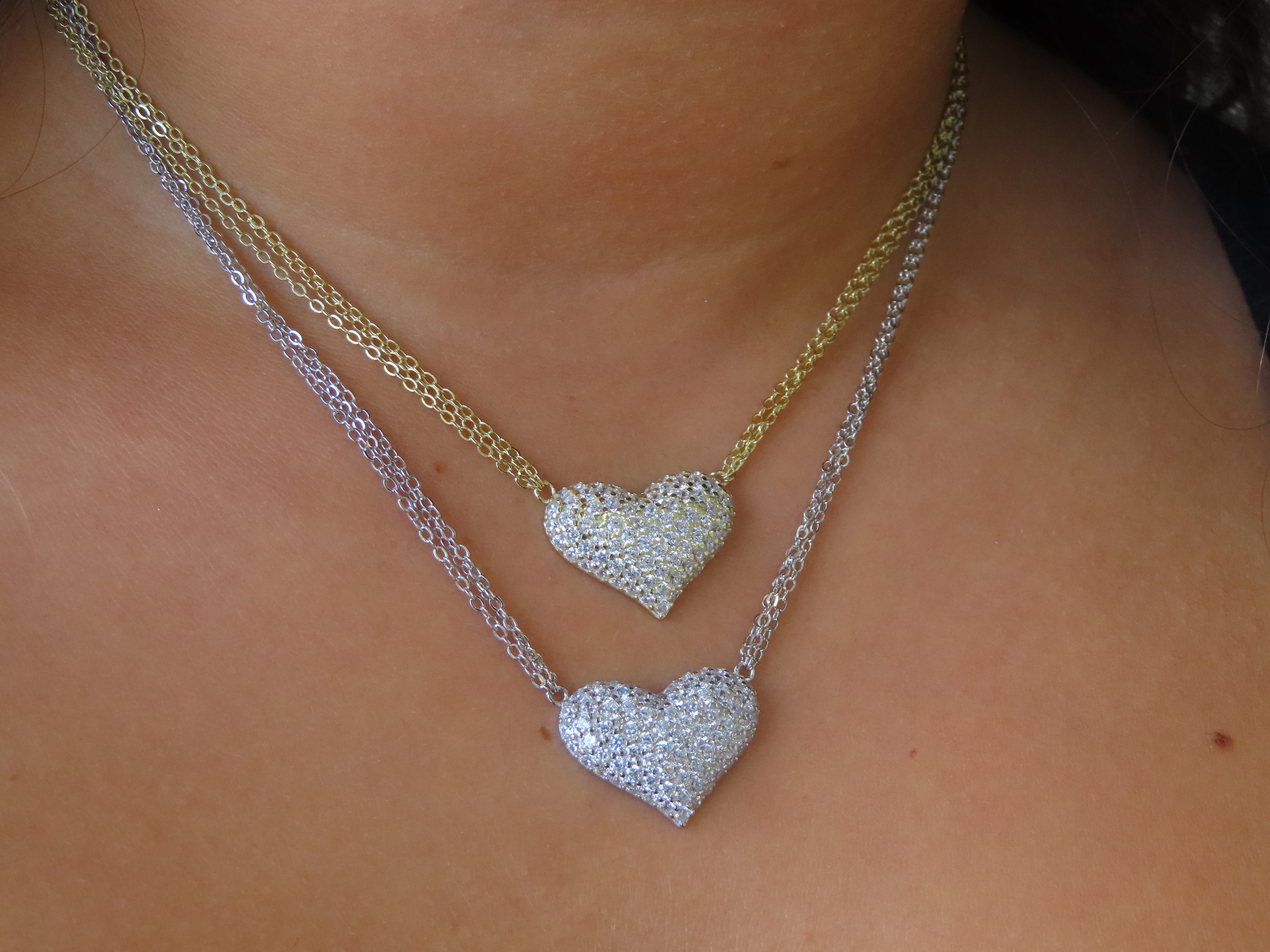 Puff Heart Choker Necklace