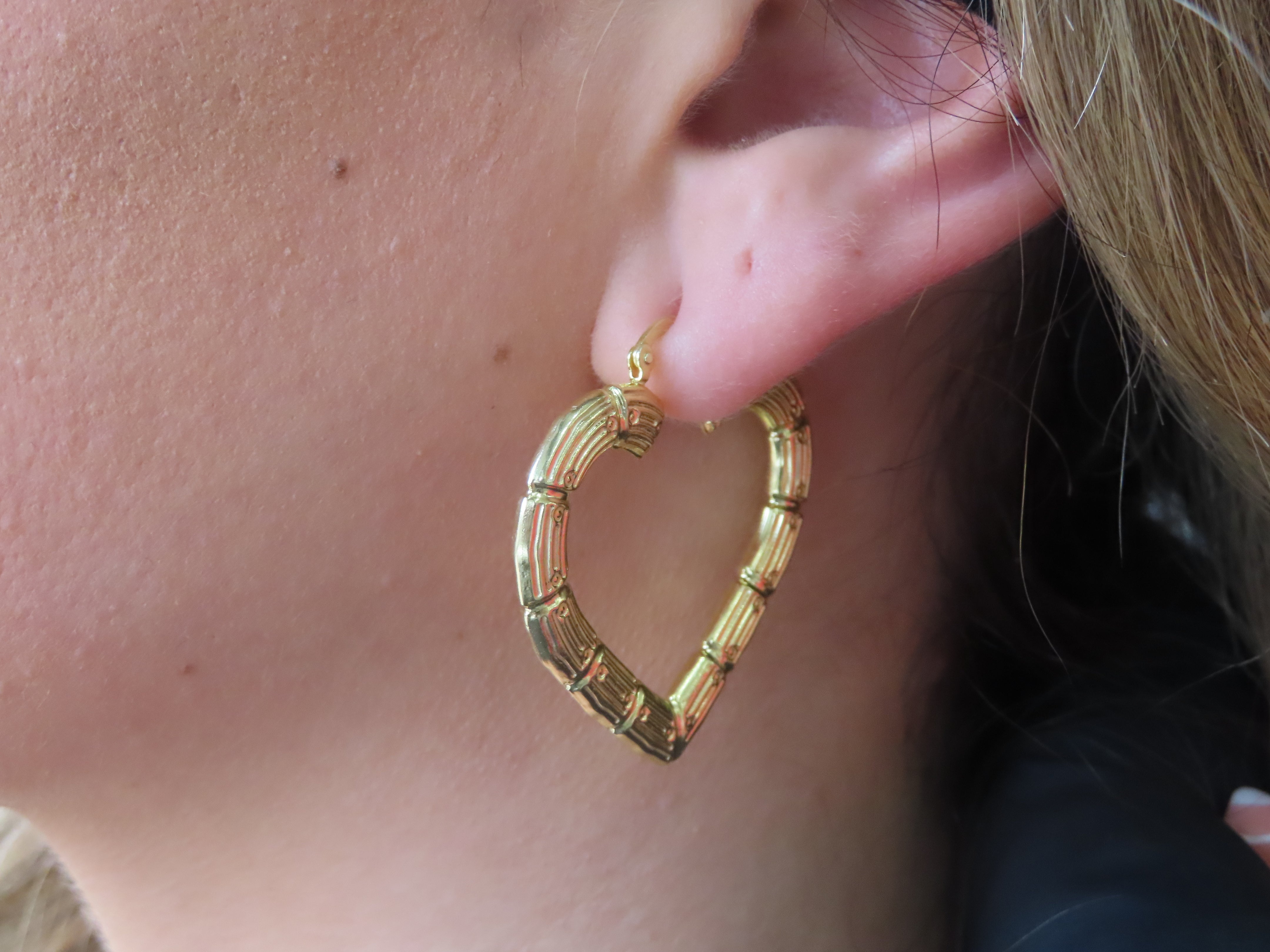 Bamboo Heart Hoops