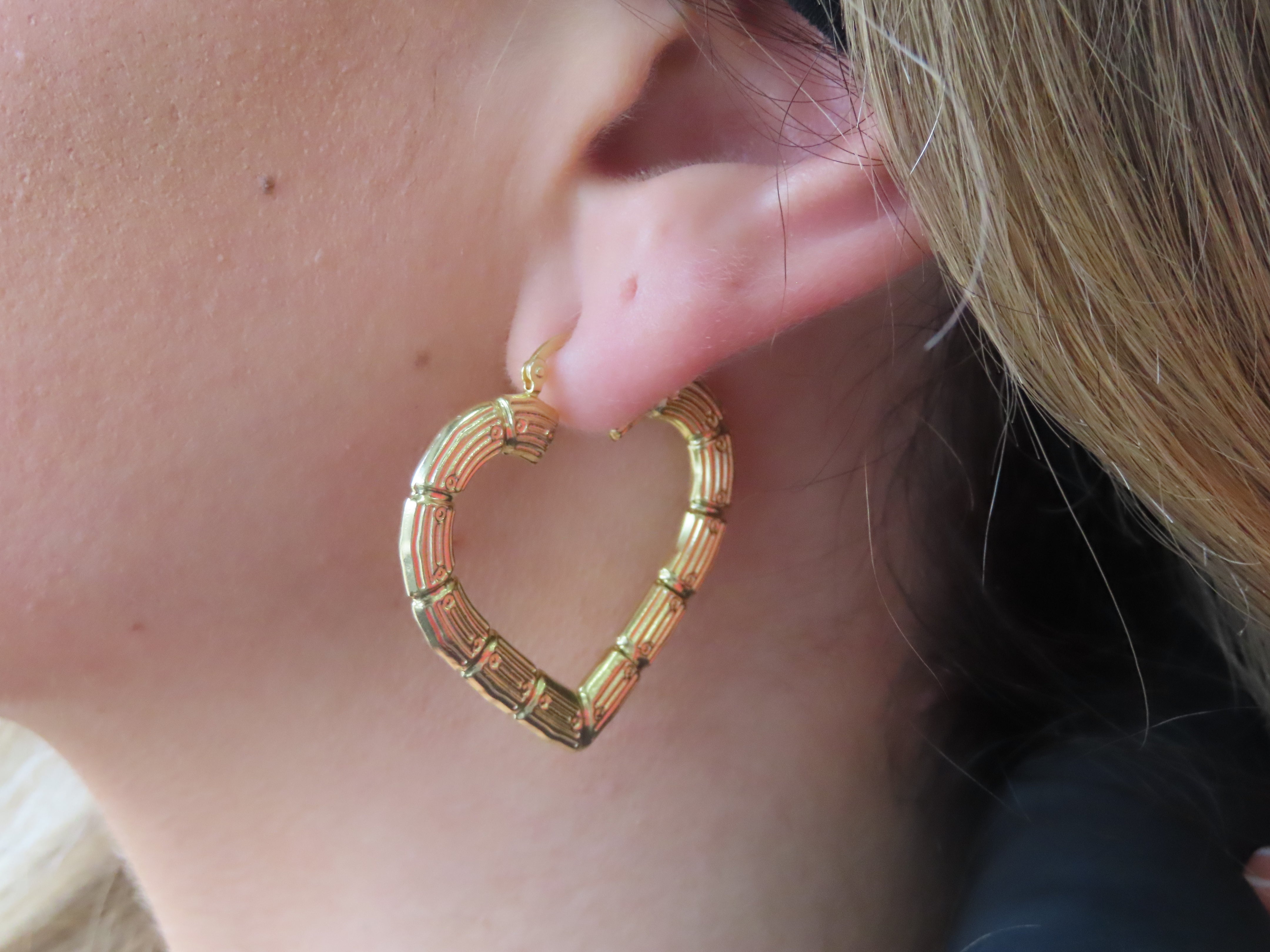 Bamboo Heart Hoops