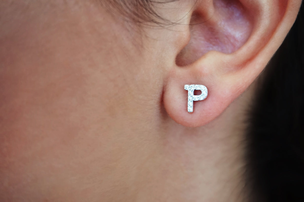 CZ Initial Studs | Restivo Jewelers