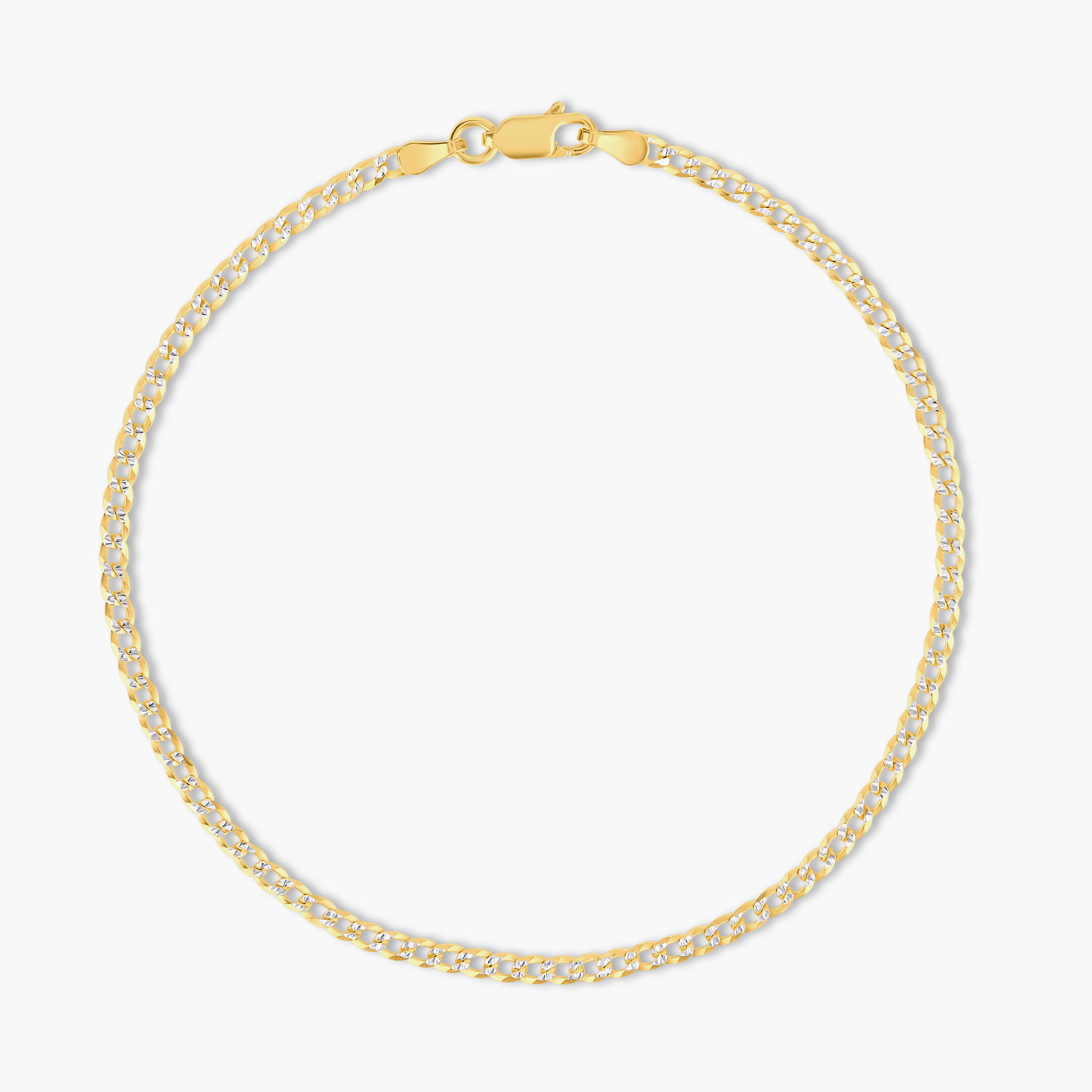 Mini Two Tone Curb Link Bracelet