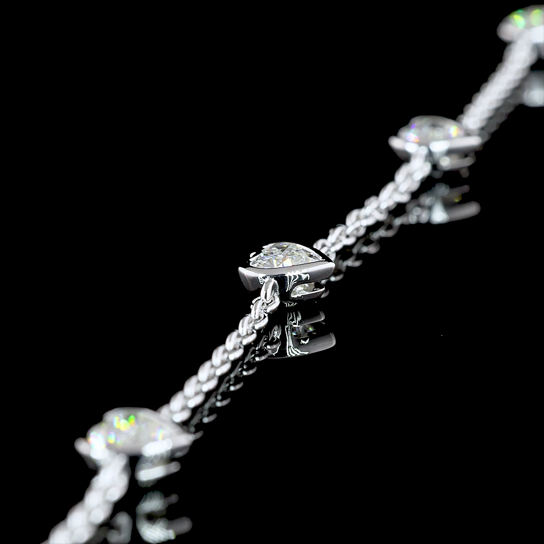14K Heart Shape Station Necklace