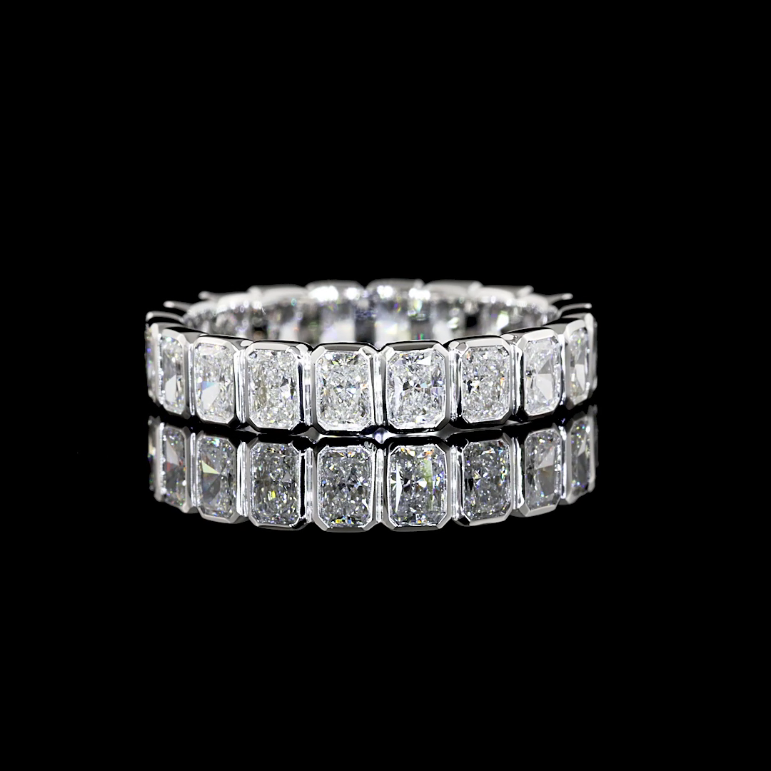 14K Radiant Cut Bezel Eternity Band