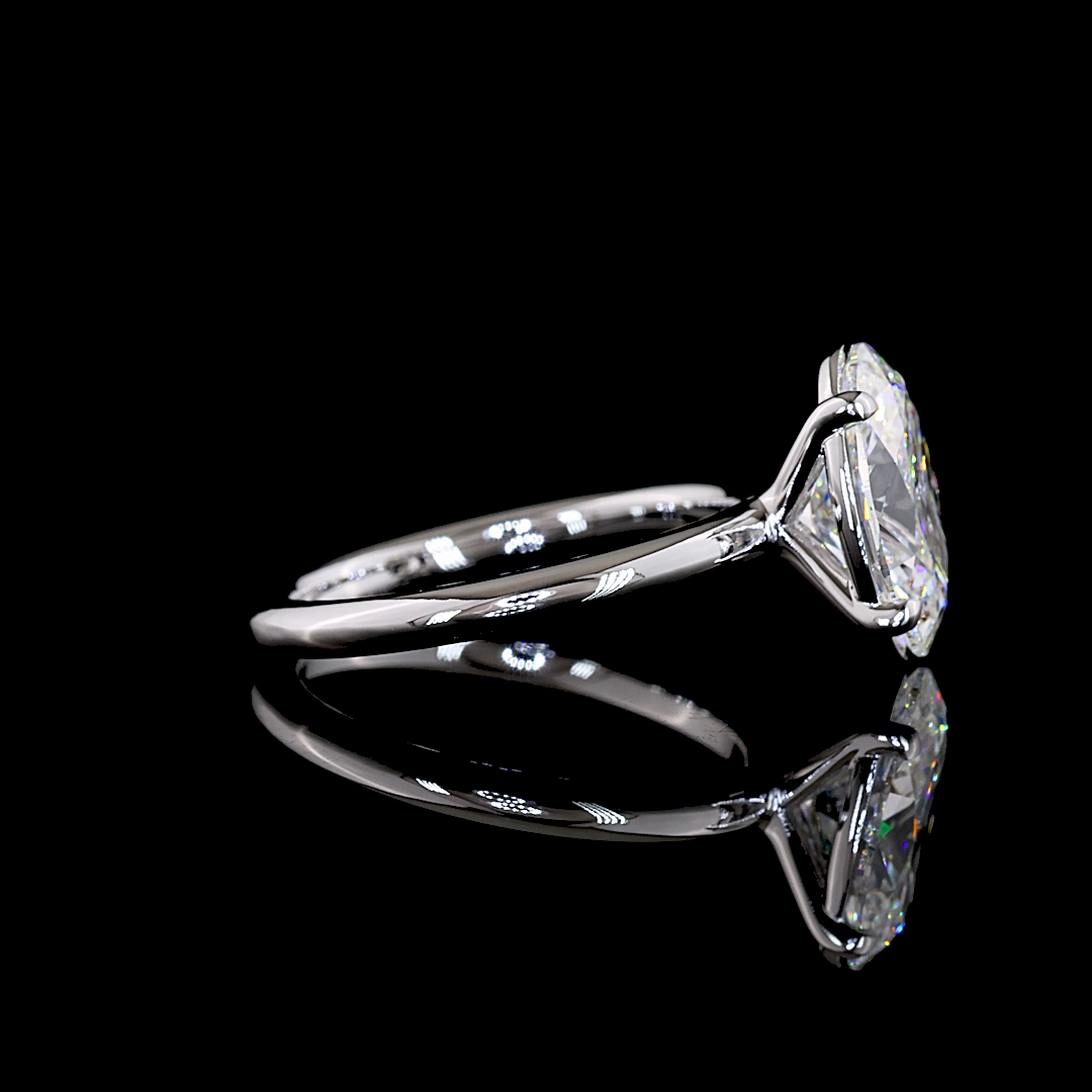 3.06 Carat 14K WHITE GOLD Oval Solitaire Ring