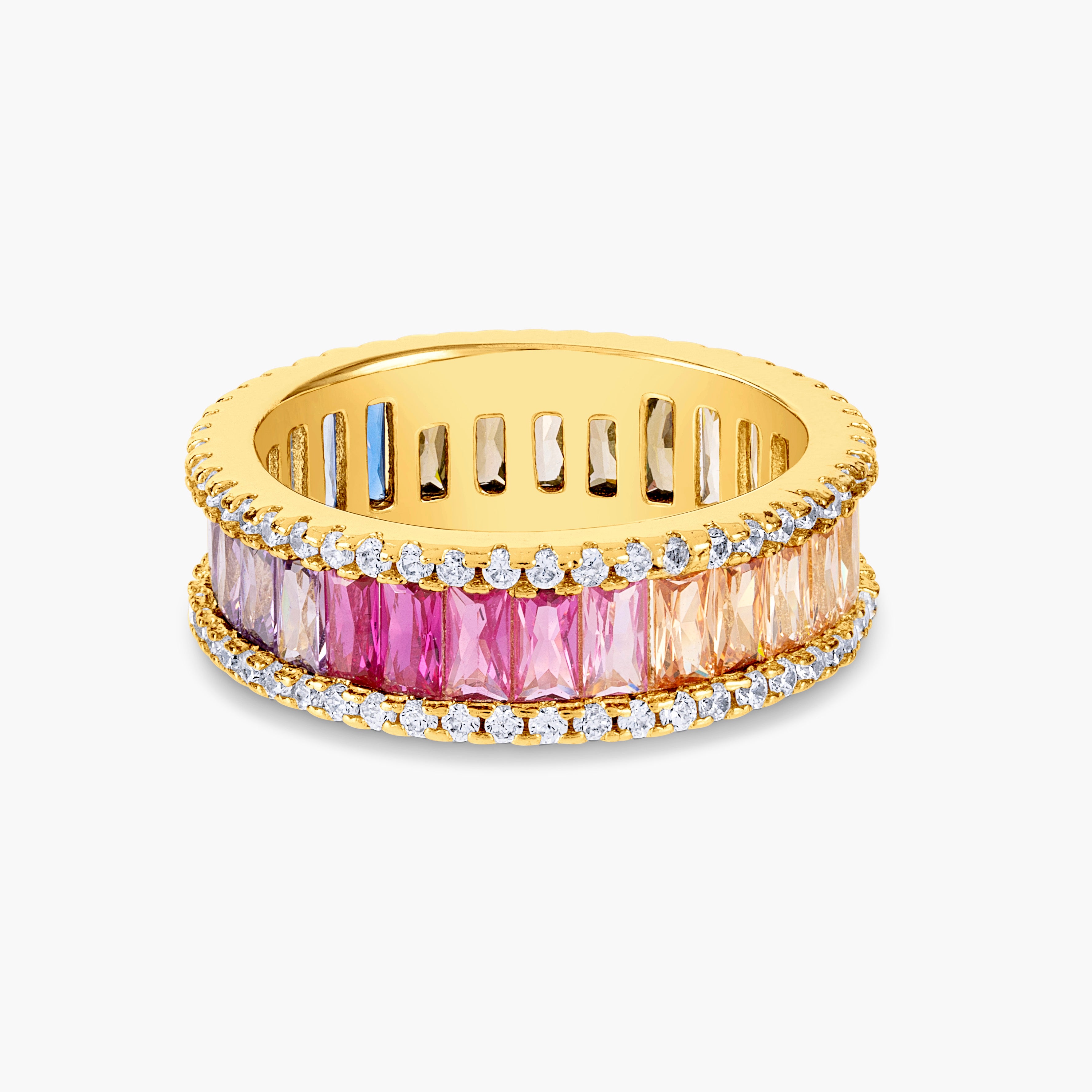 Rainbow Baguette Ring