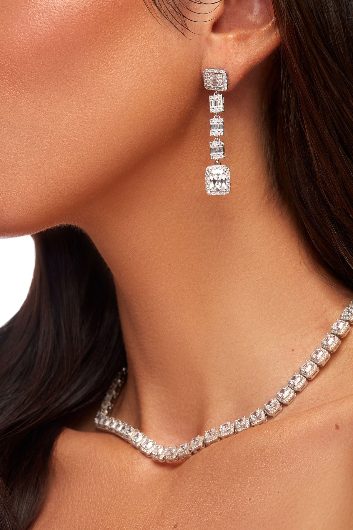 Milan Baguette Drop Earrings | Restivo Jewelers