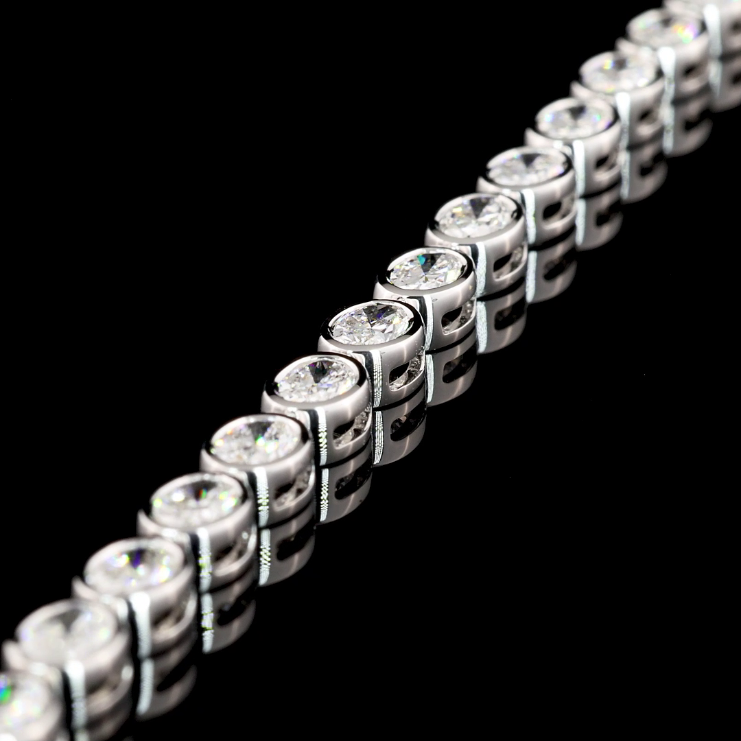 6 Carat Oval Cut Bezel Tennis Bracelet