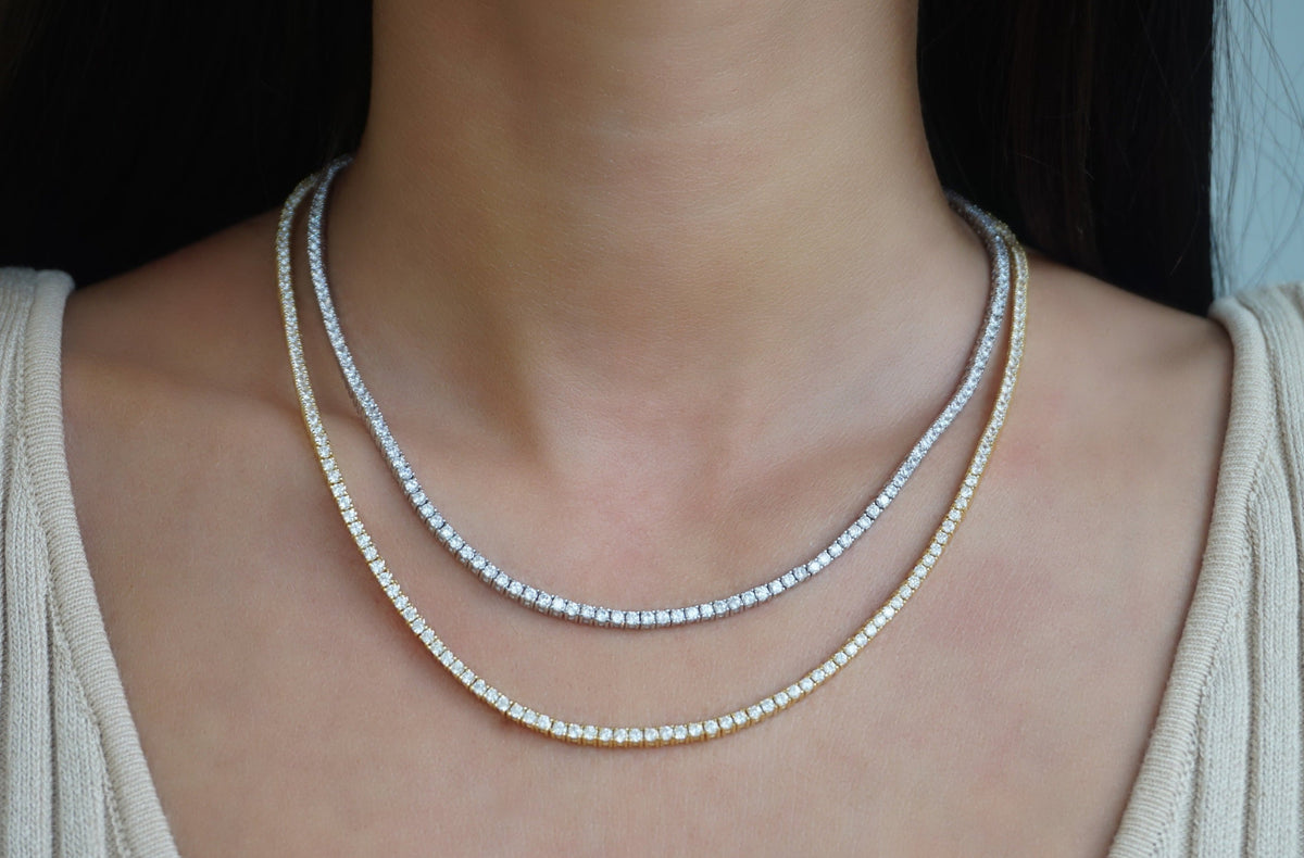 Mini CZ Tennis Necklace | Restivo Jewelers