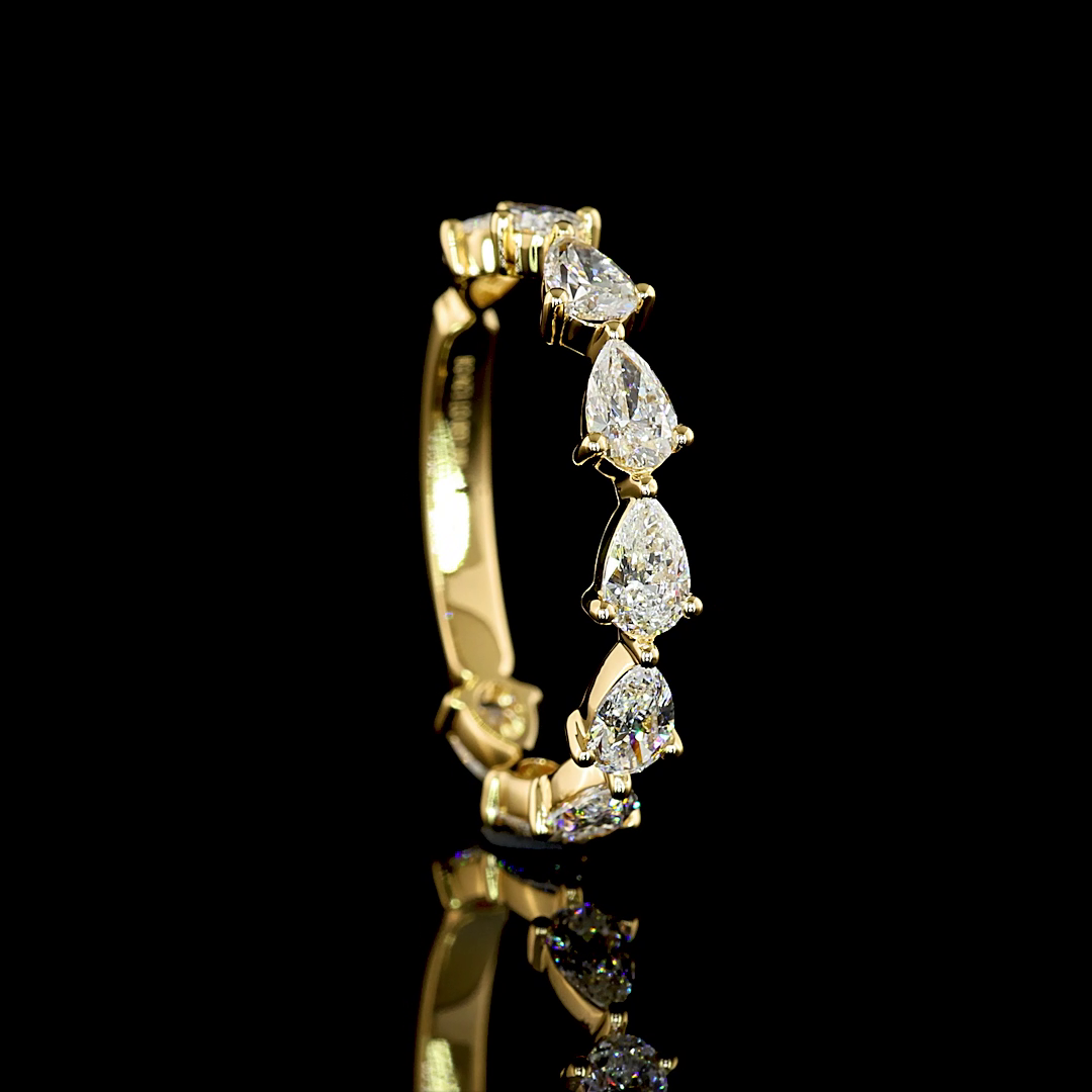 14K Pear Shape Eternity Band 1.35 CTW
