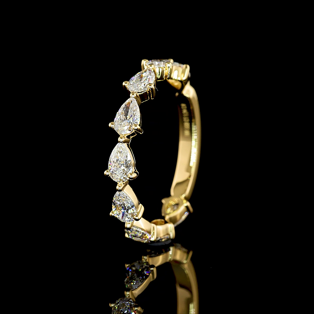 14K Pear Shape Eternity Band 1.35 CTW