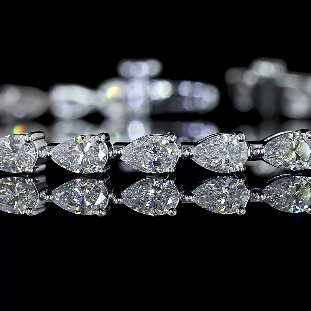 14K Pear Shape Lab Tennis Bracelet 4 CTW