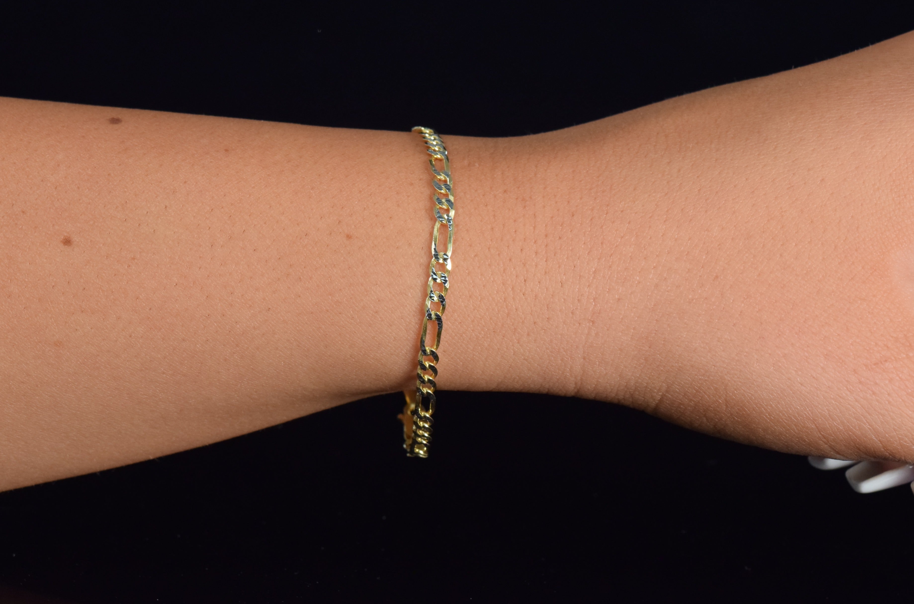 Mini Two Tone Figaro Bracelet